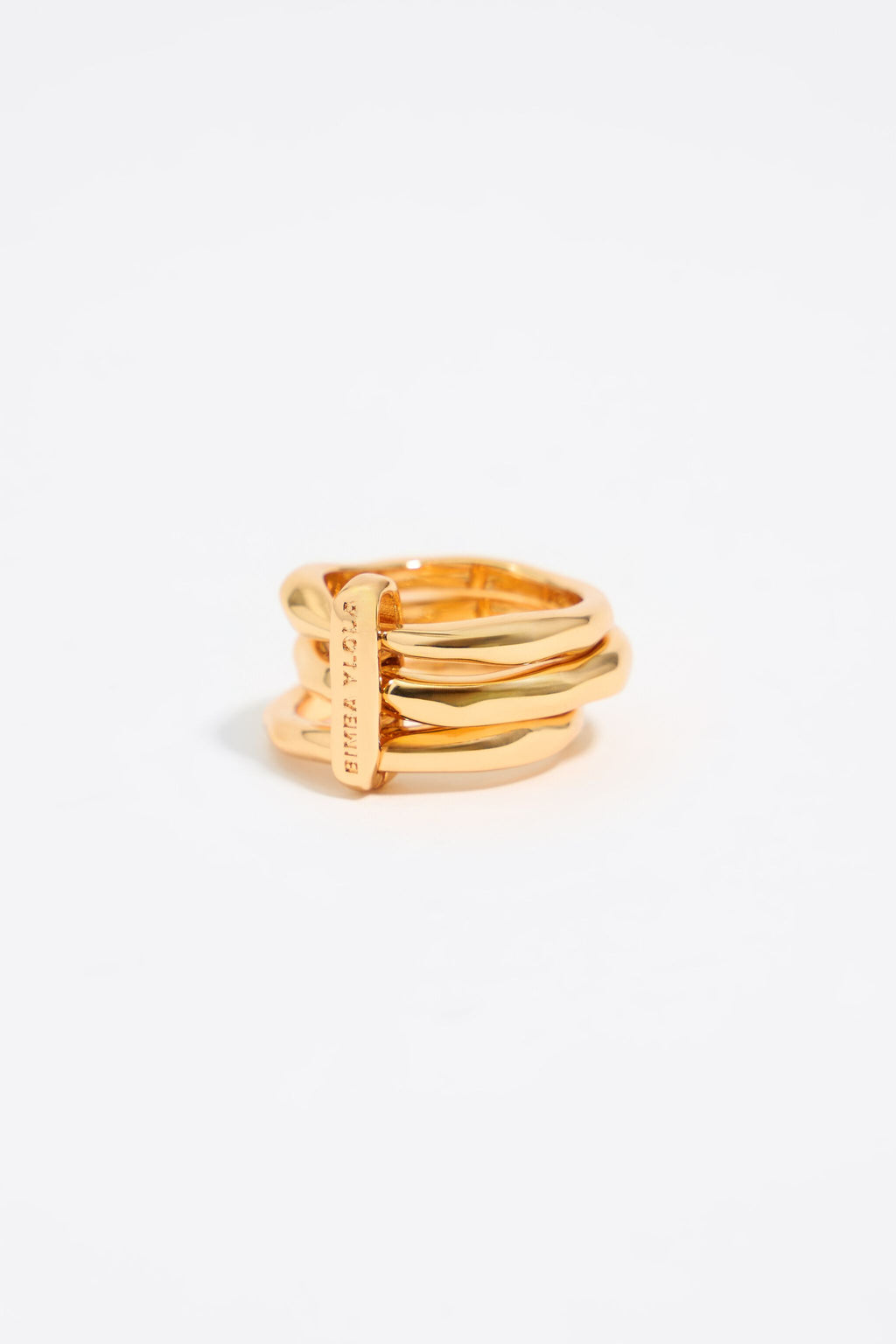 Textured gold triple ring