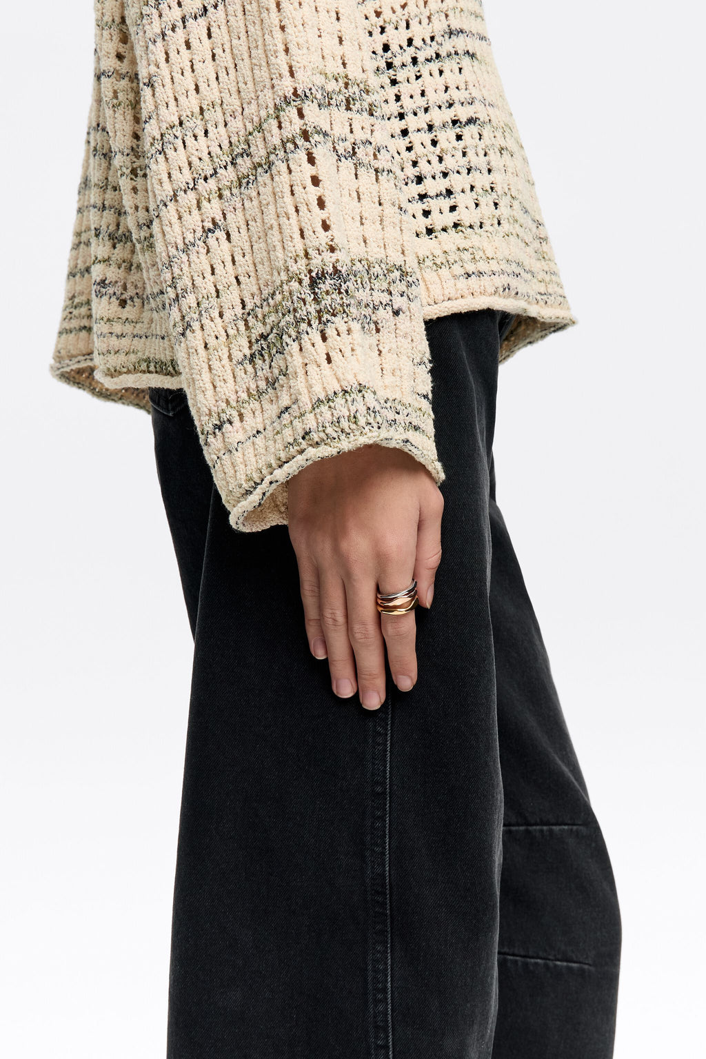 Textured multicolor triple ring