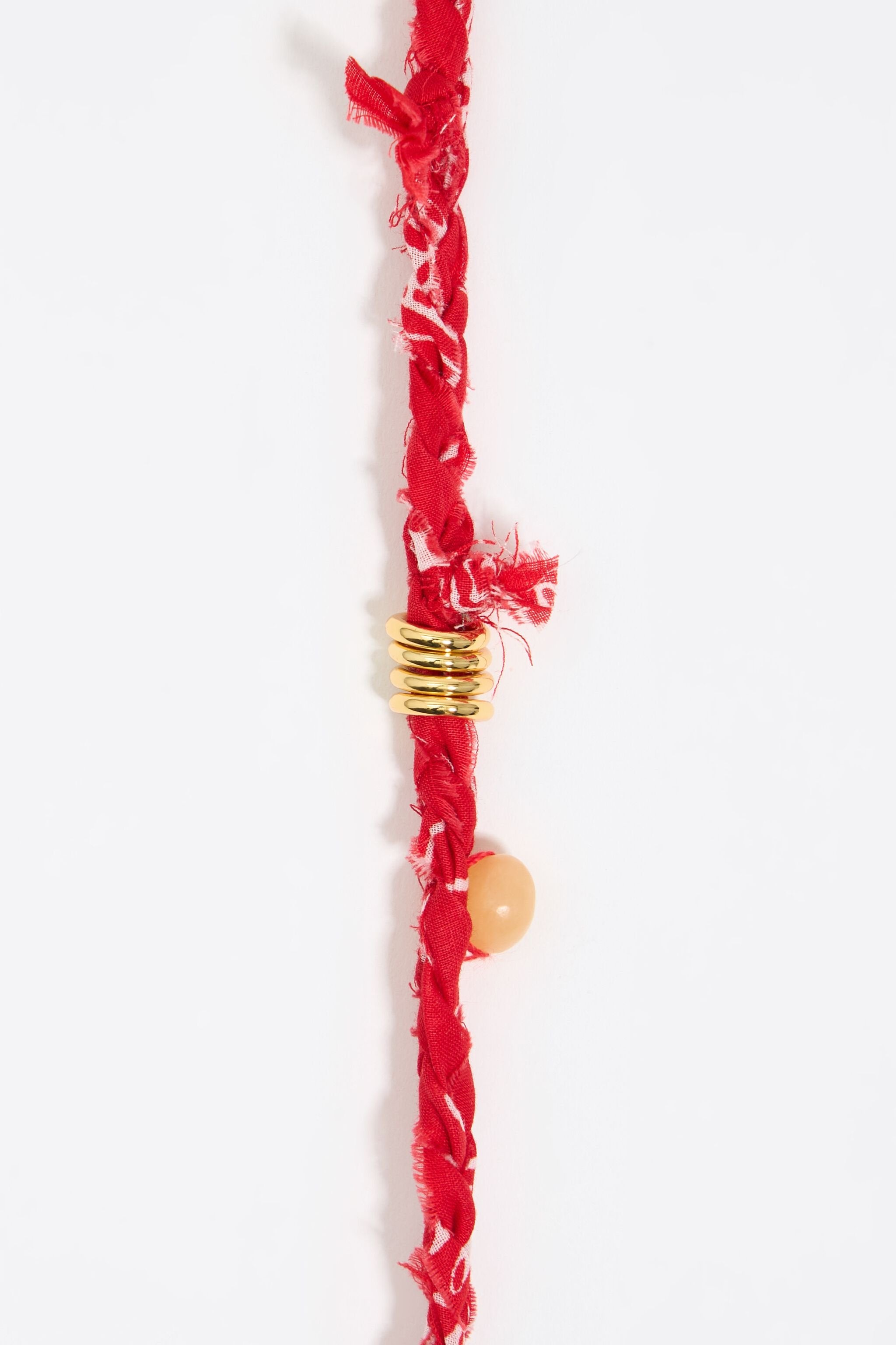 Red paisley fabric knot glasses chain