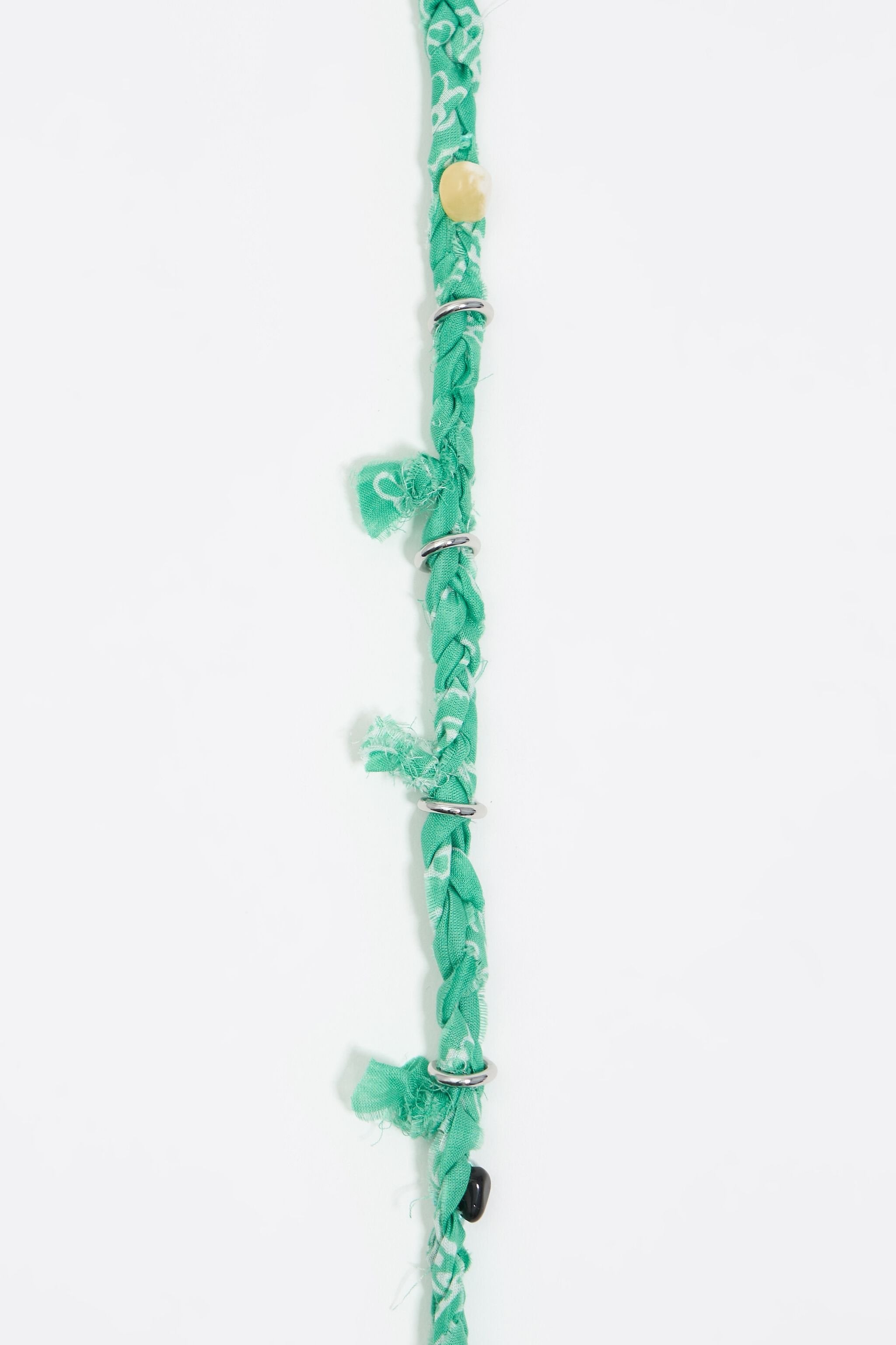 Green paisley fabric knot glasses chain