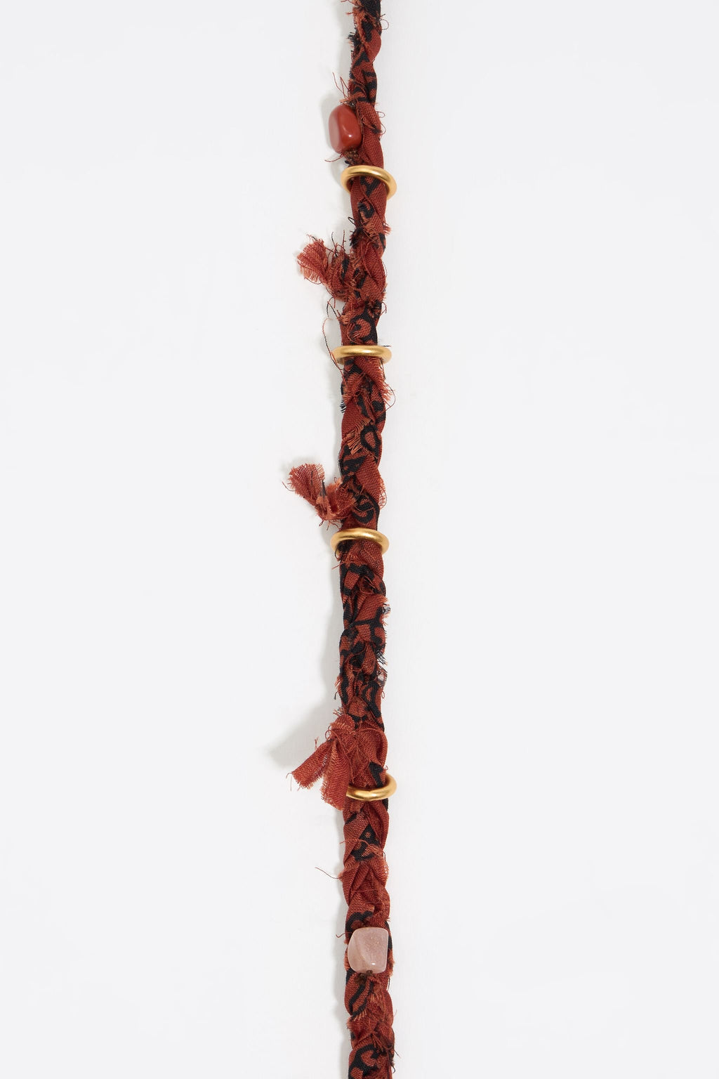 Brown paisley fabric knot glasses chain