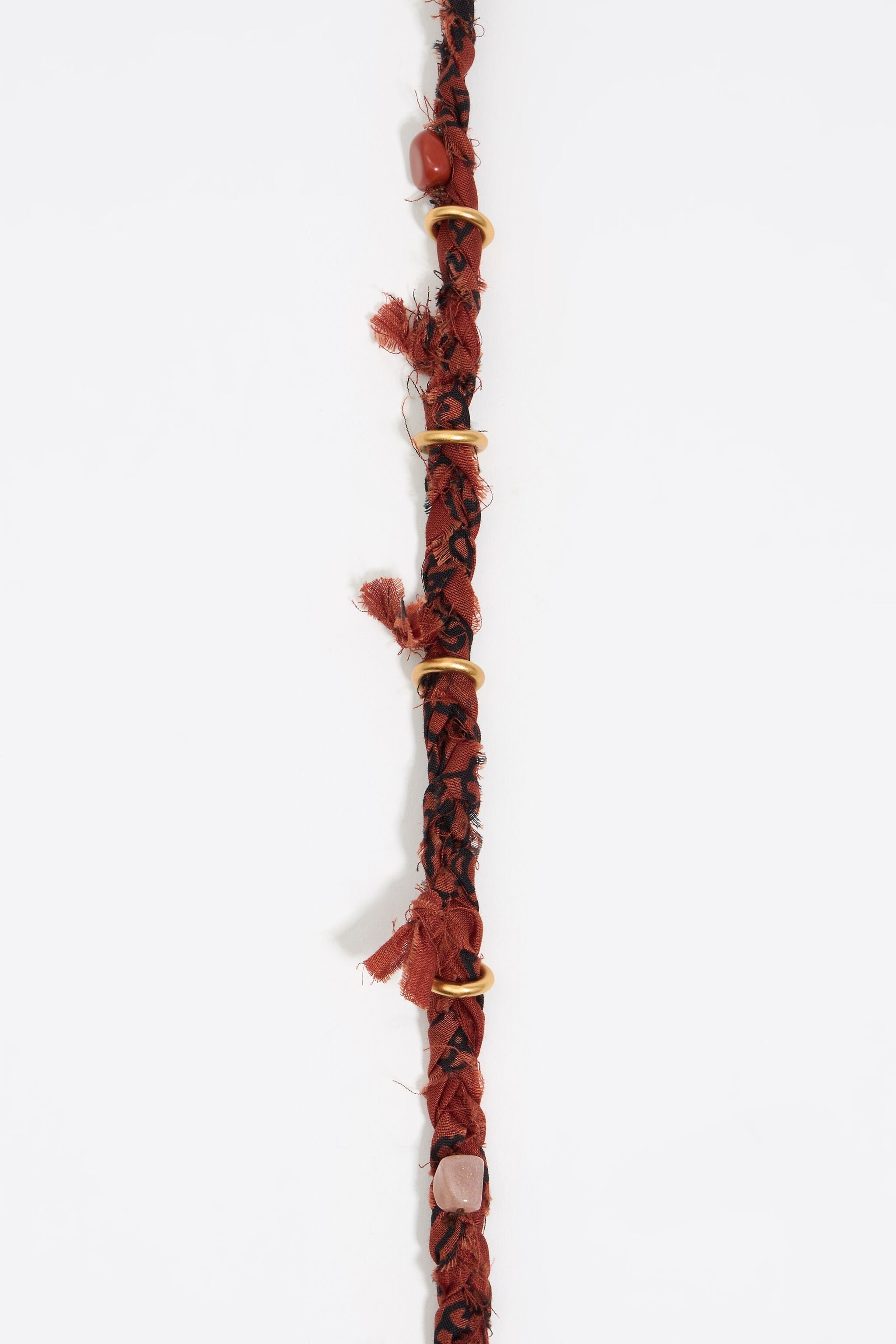 Brown paisley fabric knot glasses chain