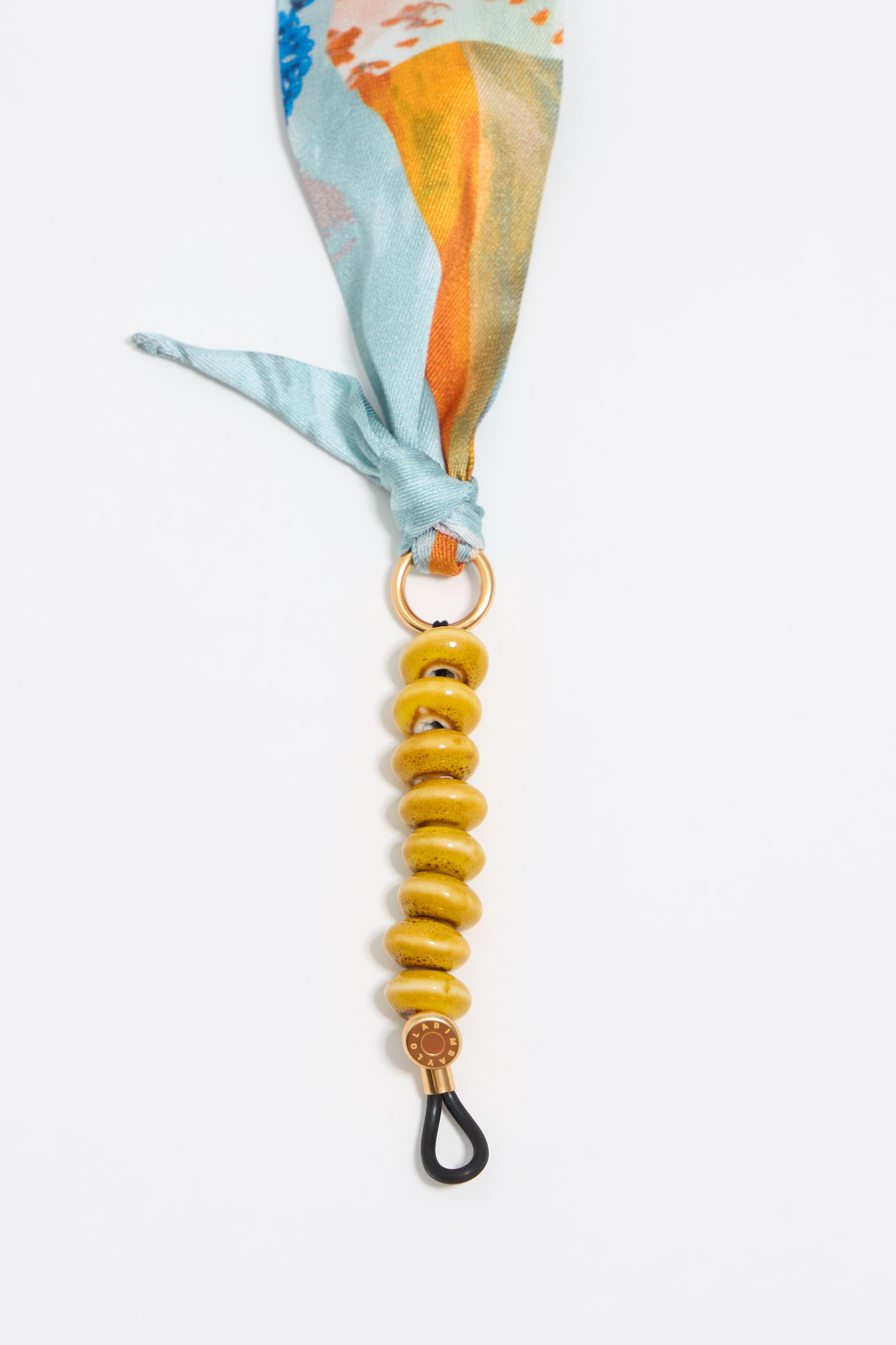 Blue scarf glasses hanger