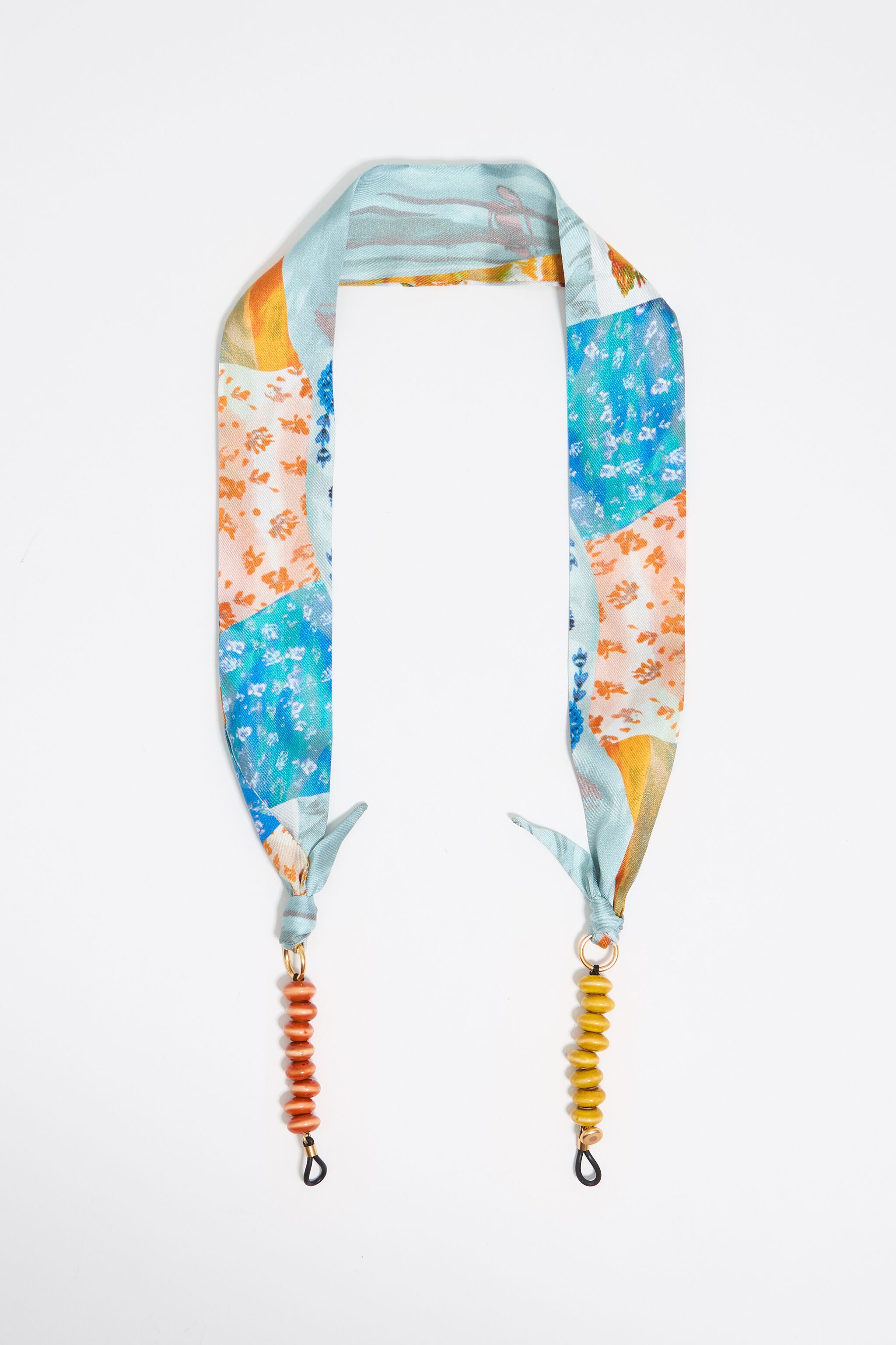 Blue scarf glasses hanger