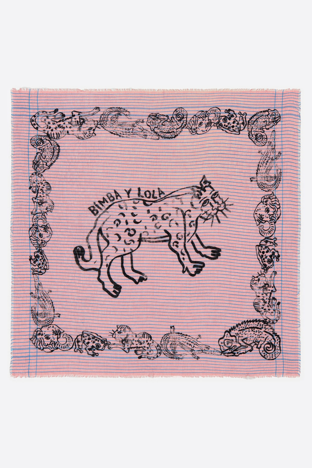 Pink Jungle print wool shawl