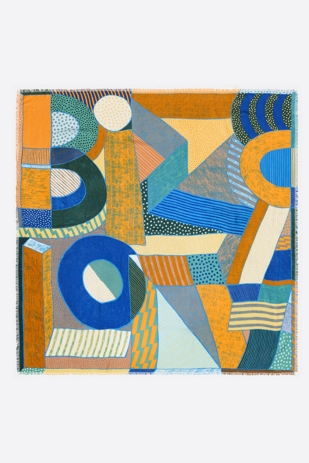 XL logo shawl with textures and microprints