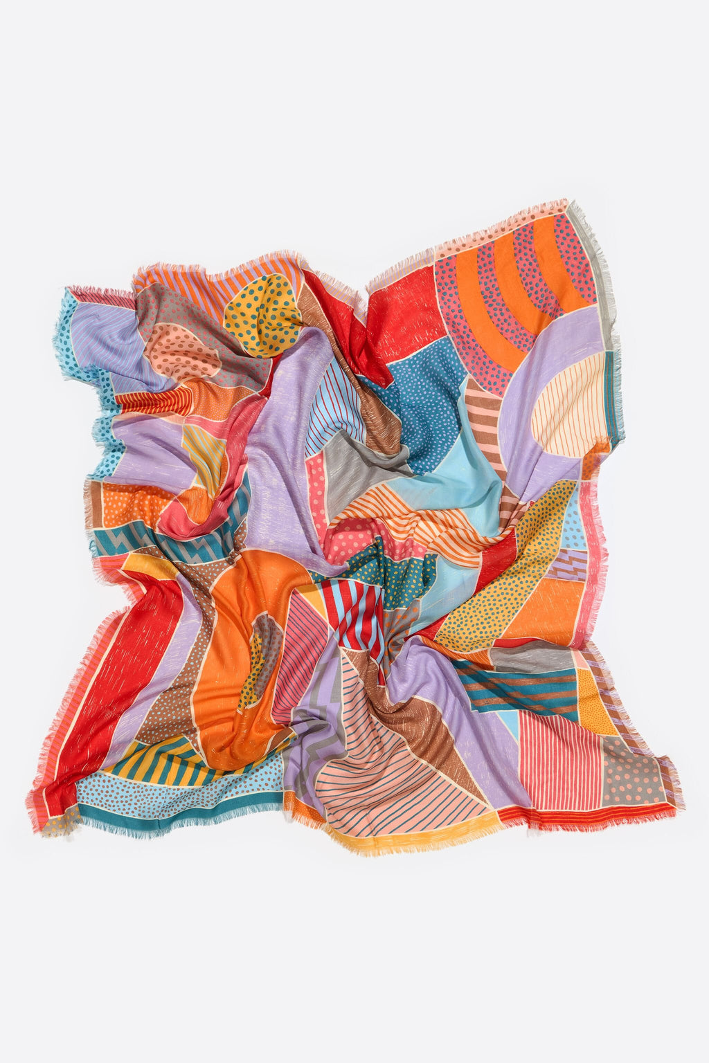 Coral XL logo shawl with textures and microprints