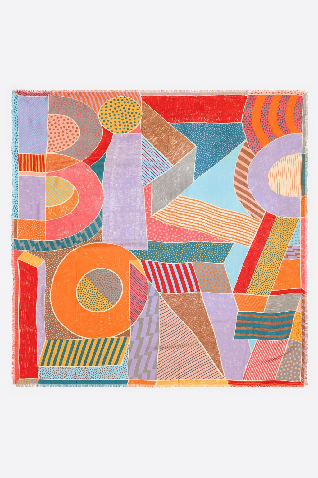 Coral XL logo shawl with textures and microprints