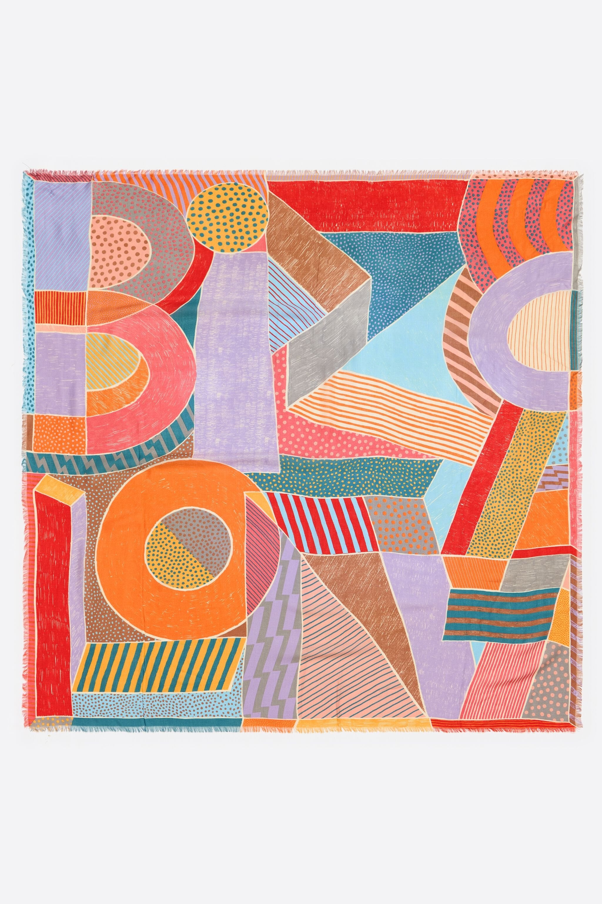 Coral XL logo shawl with textures and microprints