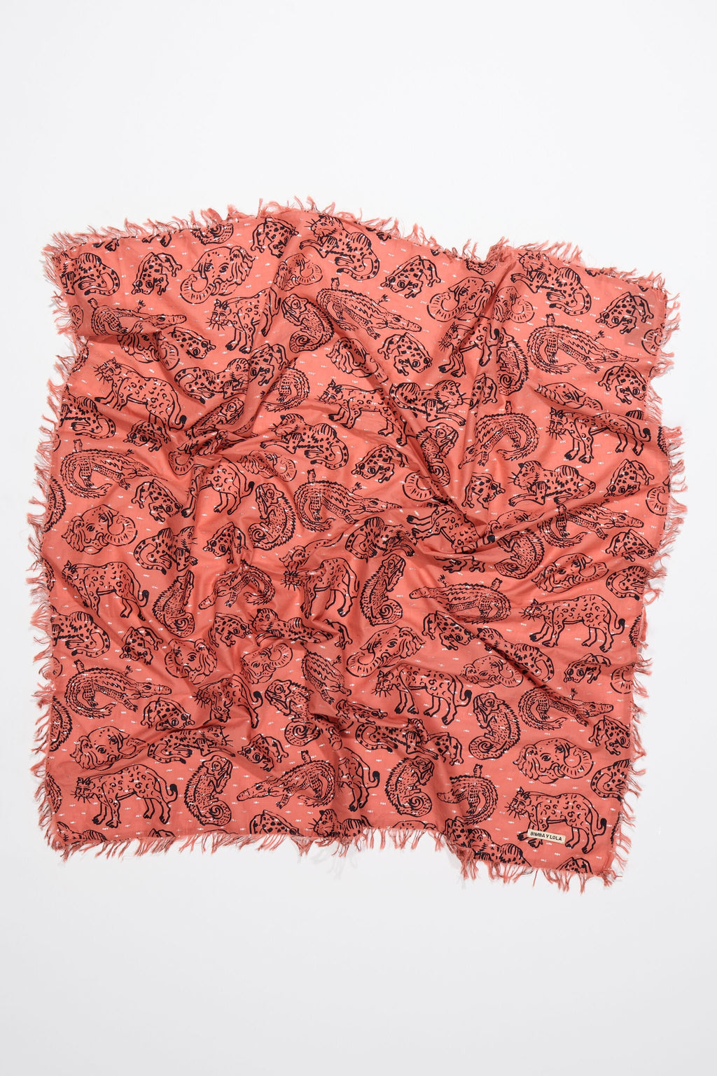 Jungle print cotton/lurex shawl