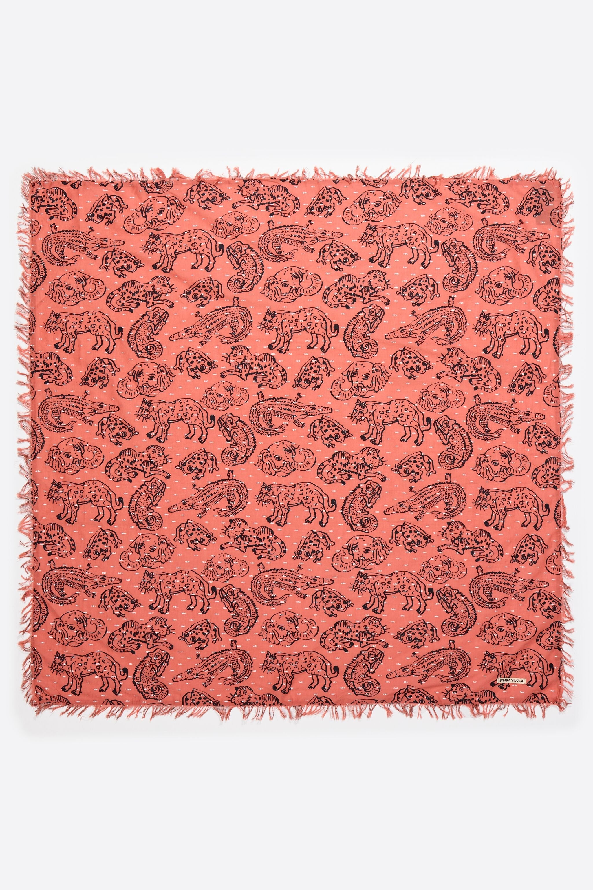 Jungle print cotton/lurex shawl