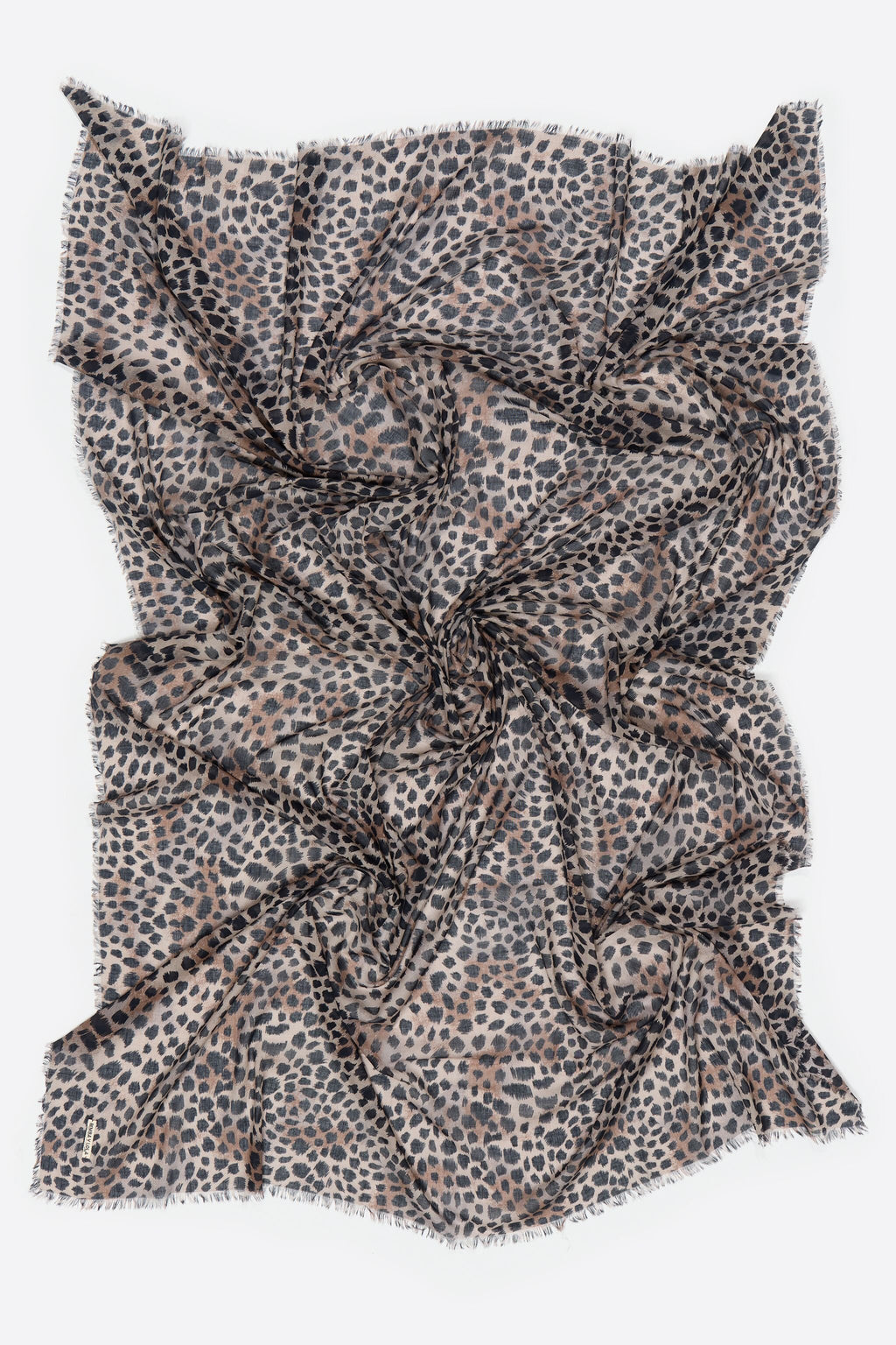 Khaki Cheetah fine sarong shawl