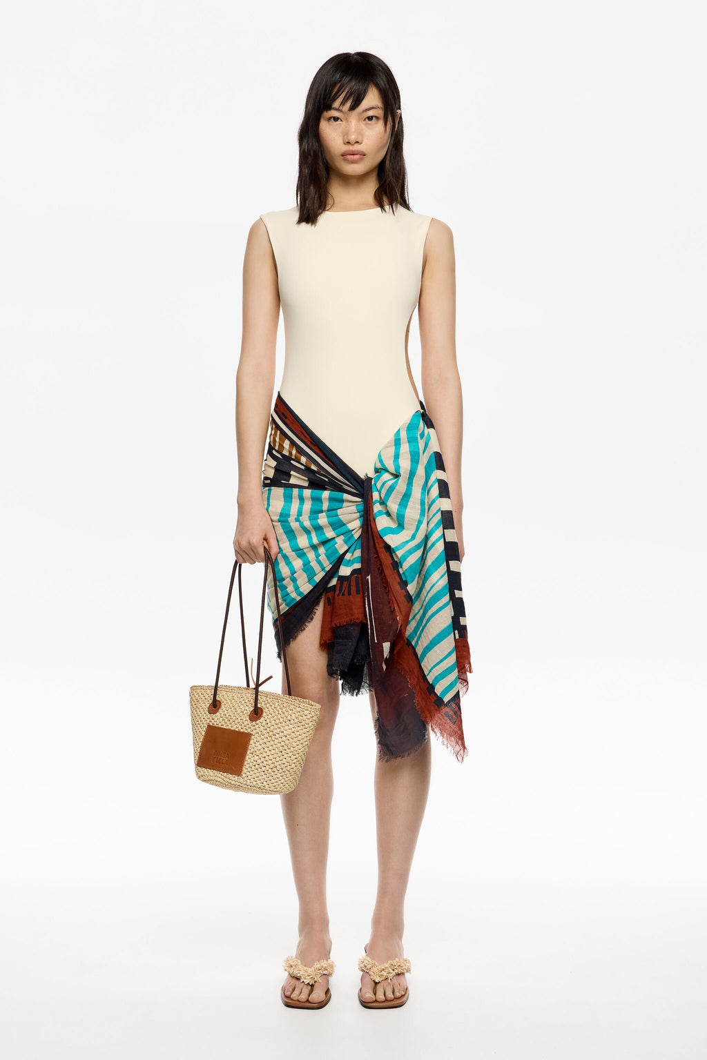 Blue Ikat fine sarong shawl