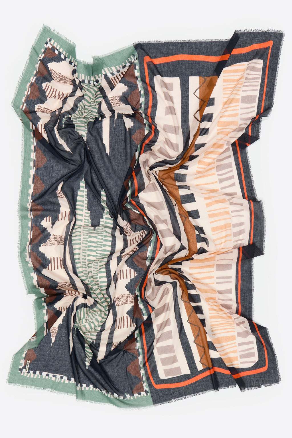 Brown Ikat fine sarong shawl