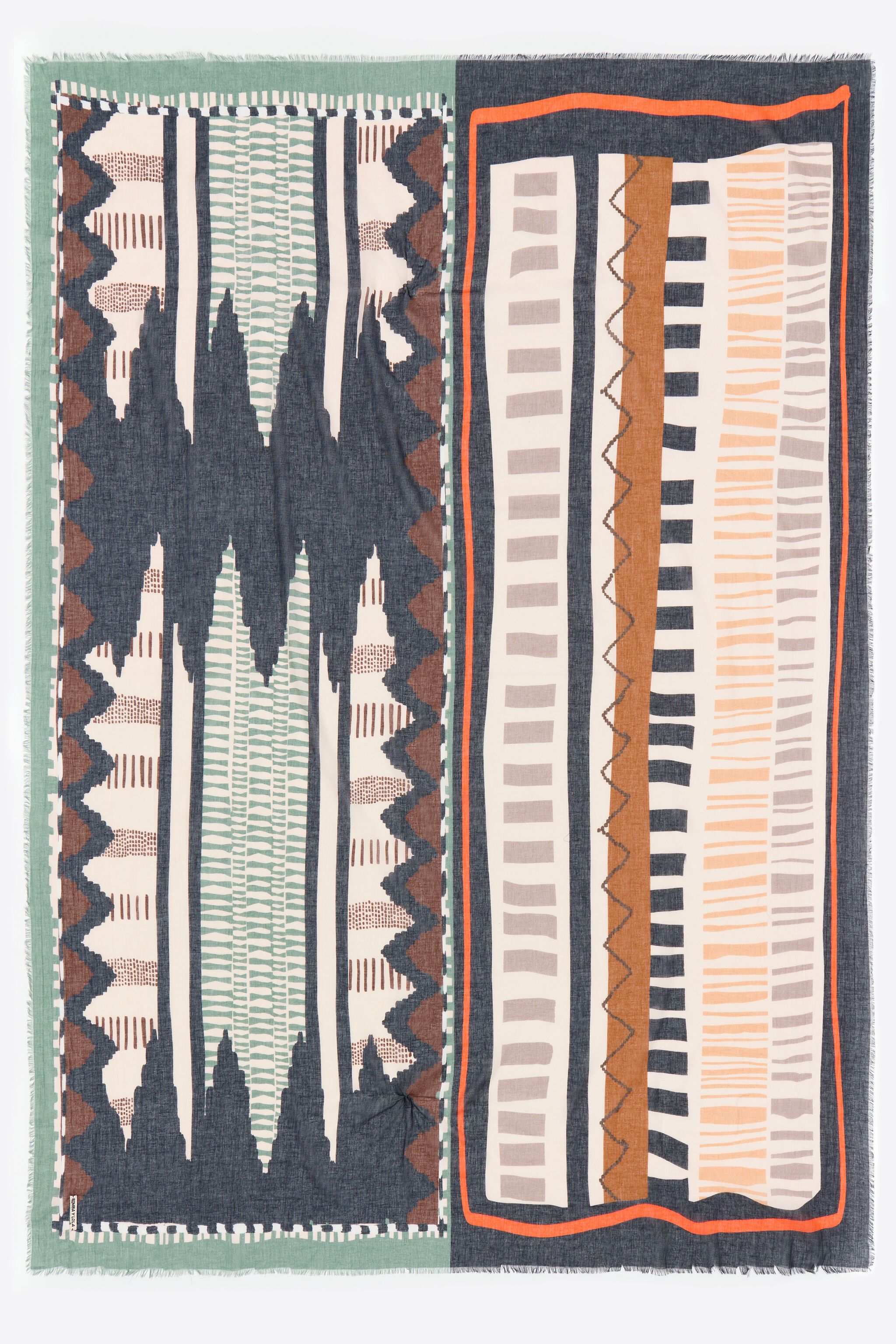 Brown Ikat fine sarong shawl