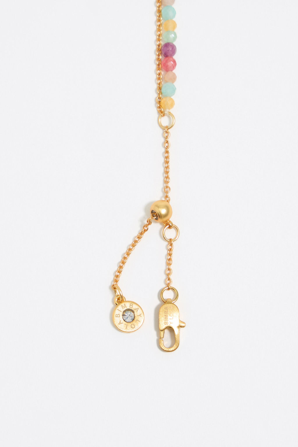 Letter B pearl and multicolor stones necklace