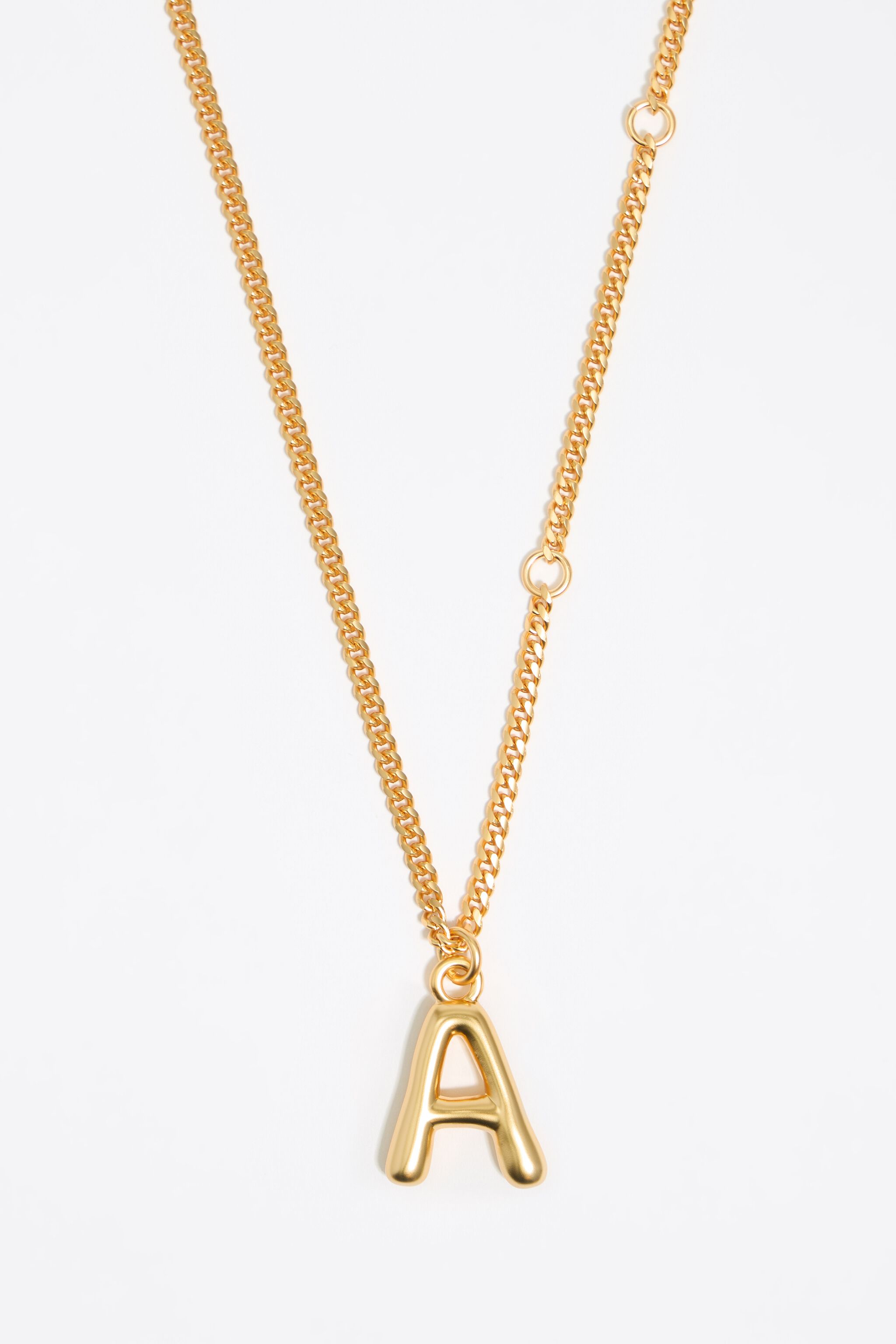 Gold letter A chain necklace