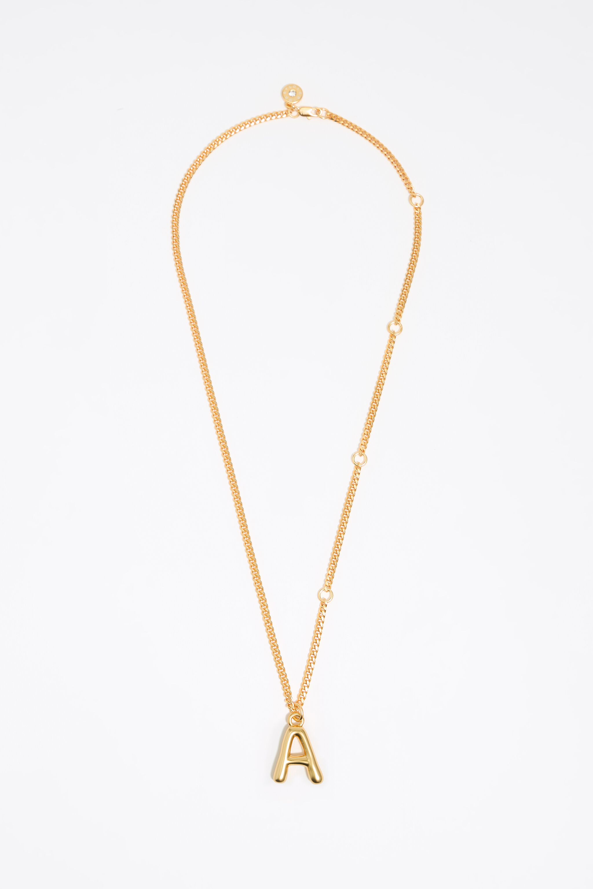 Gold letter A chain necklace