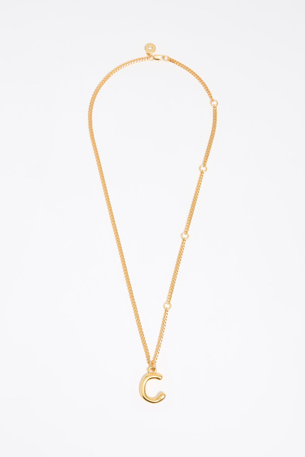 Gold letter C chain necklace