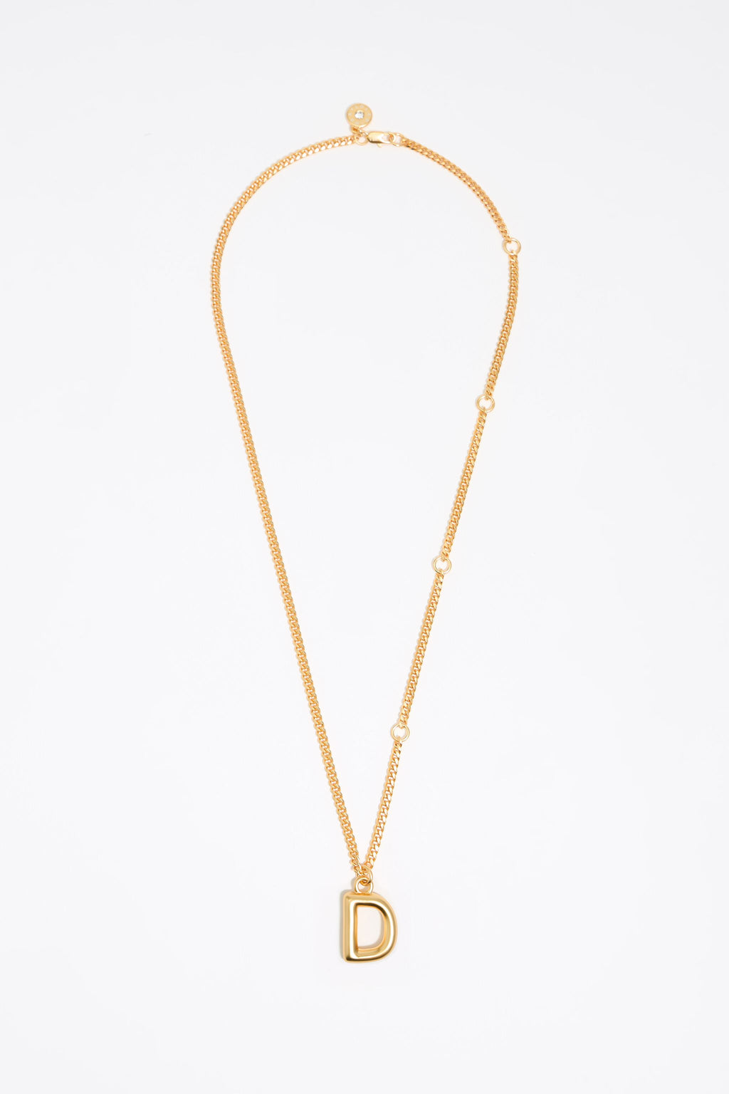 Gold letter D chain necklace