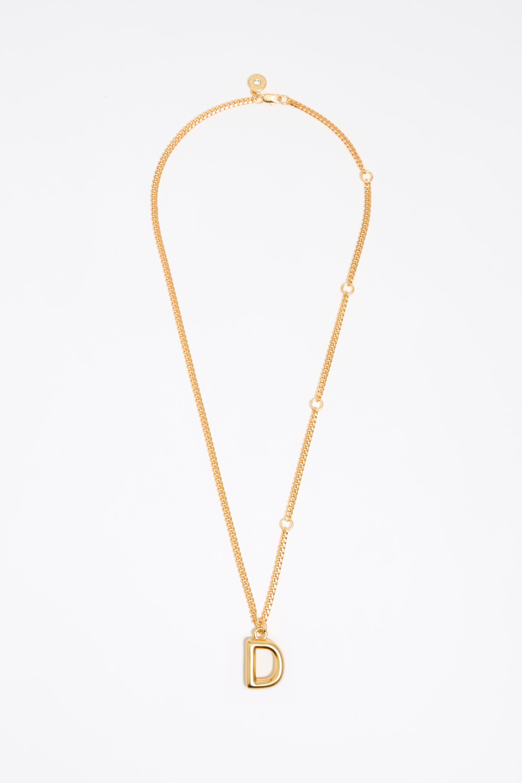 Gold letter D chain necklace