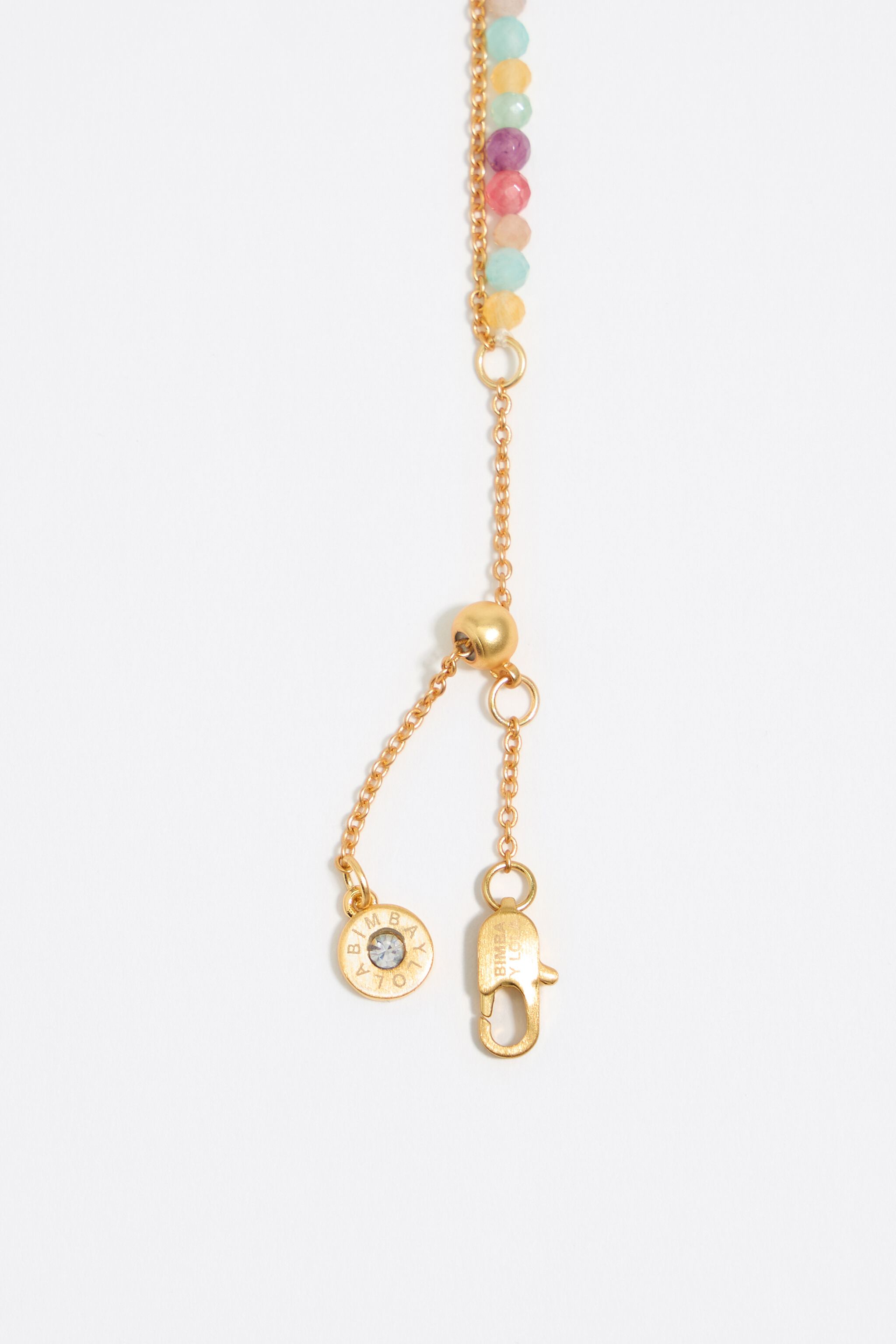 Letter D pearl and multicolor stones bracelet