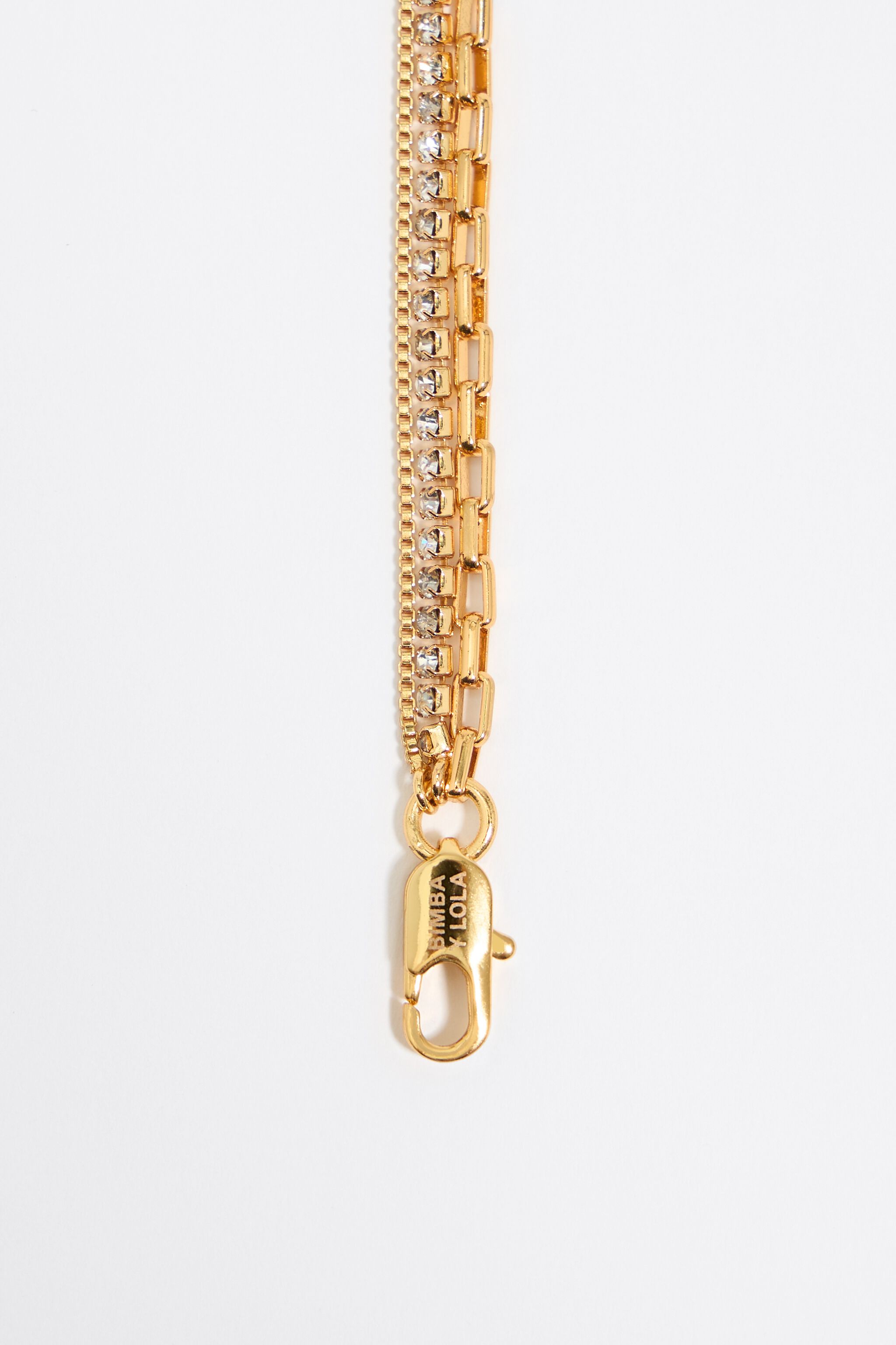 Crystal and stones multi-layer chain necklace