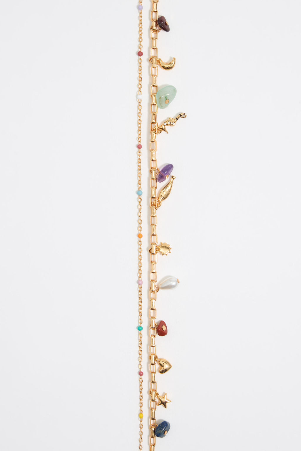 Gold layered chain and fish necklace