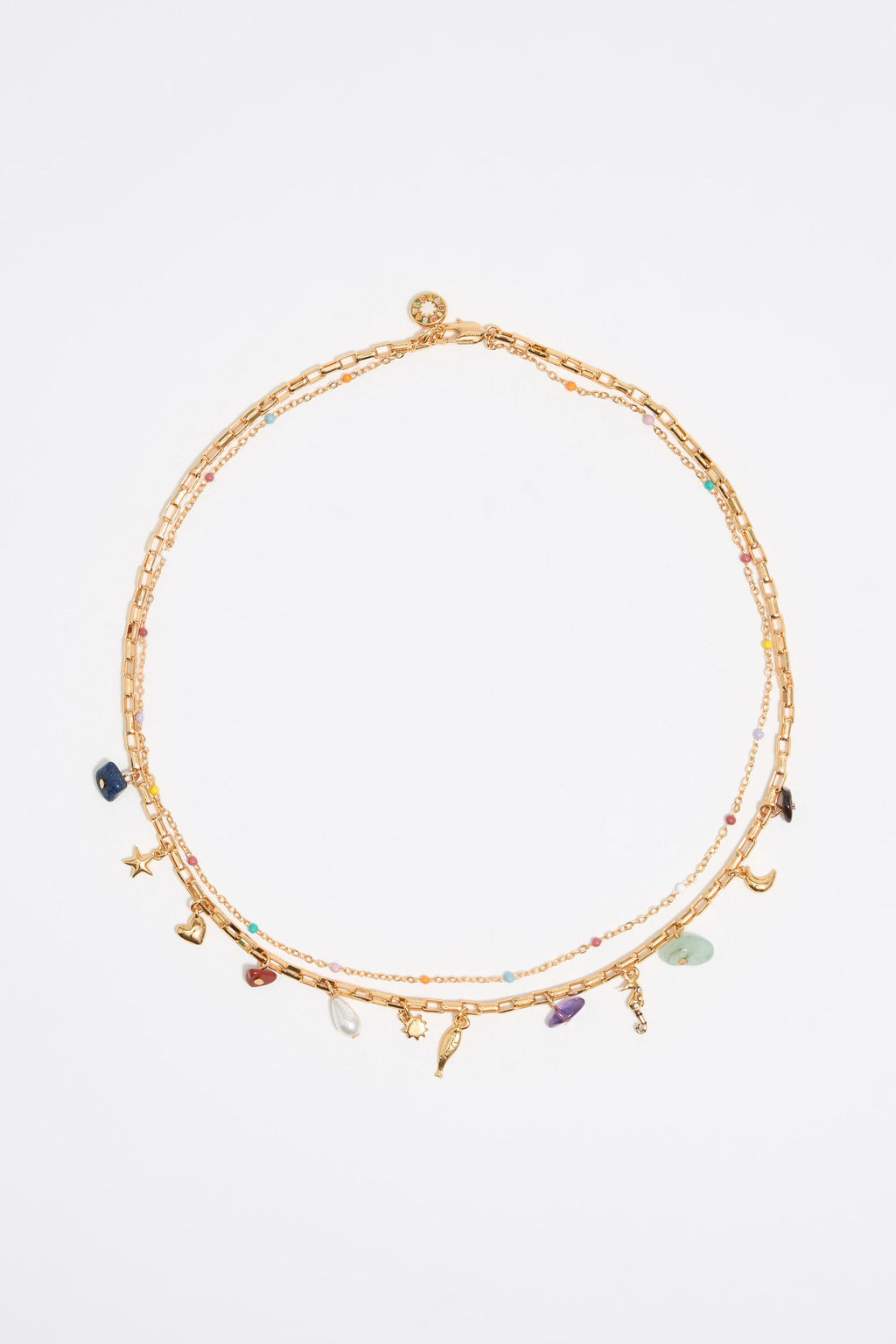 Gold layered chain and fish necklace