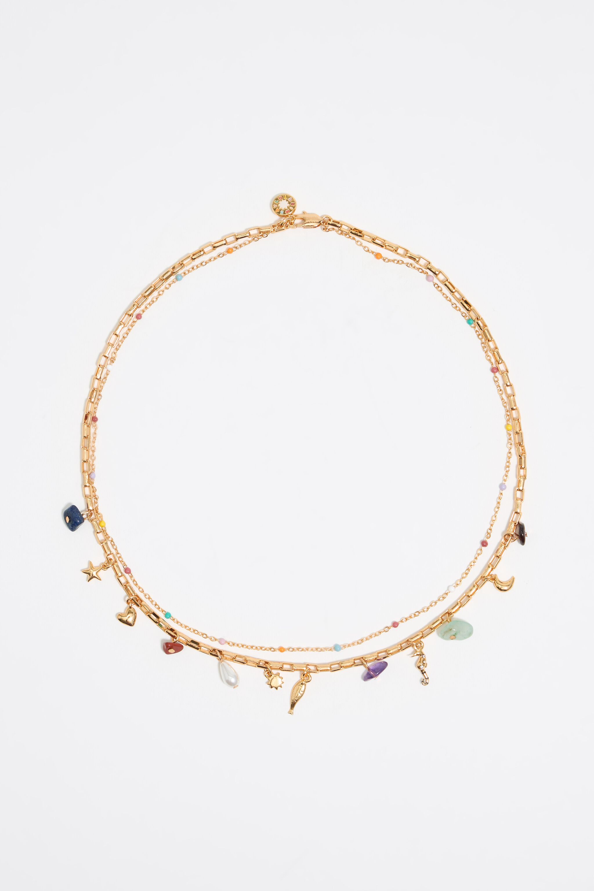 Gold layered chain and fish necklace