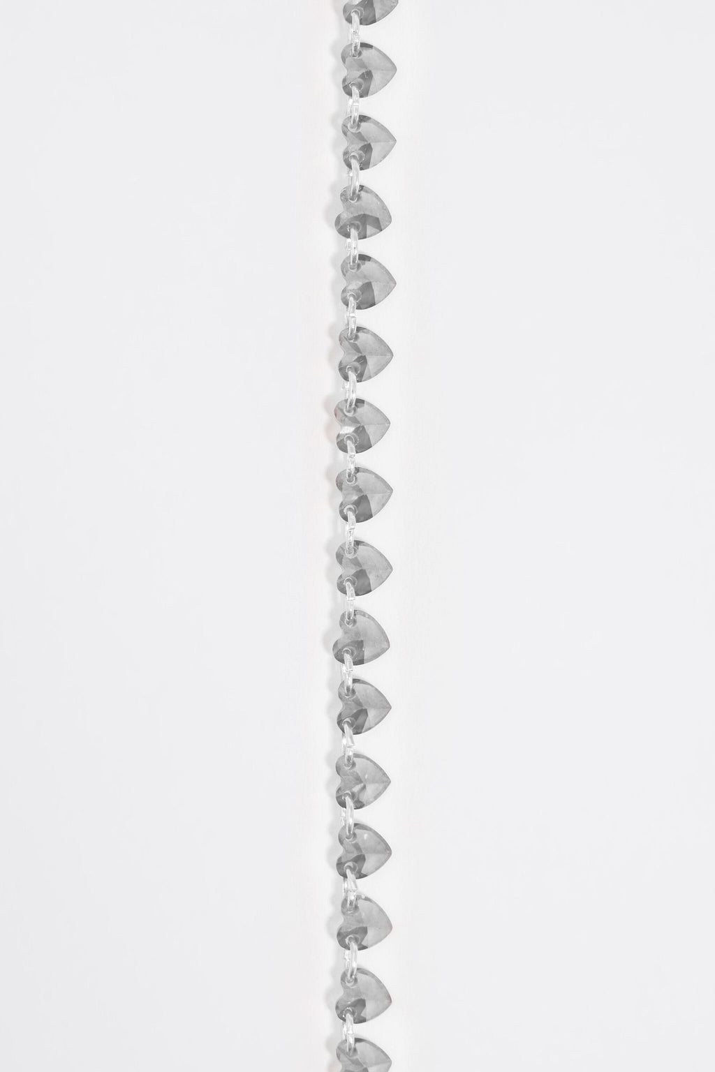 Silver hearts and crystals necklace