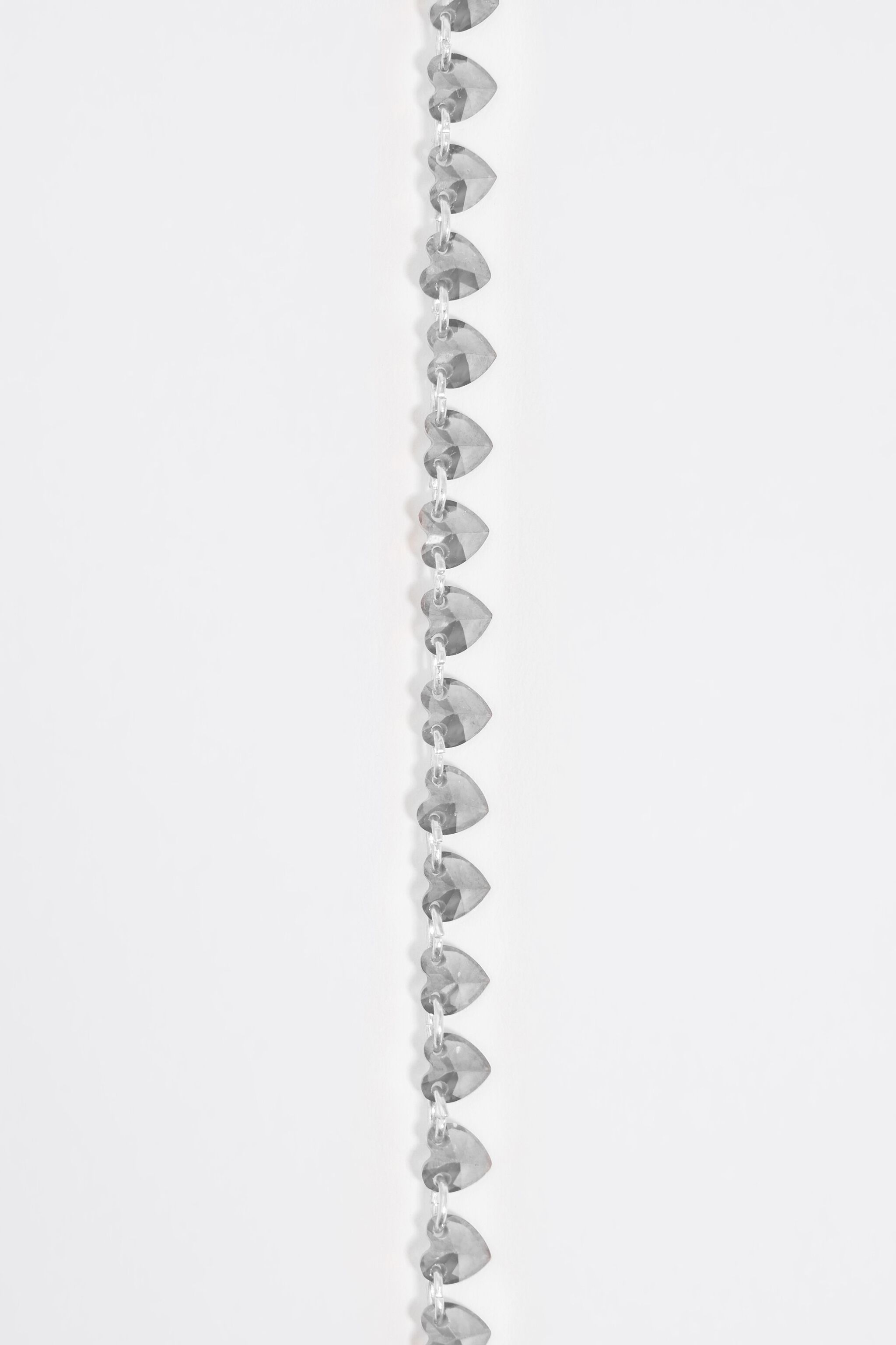 Silver hearts and crystals necklace