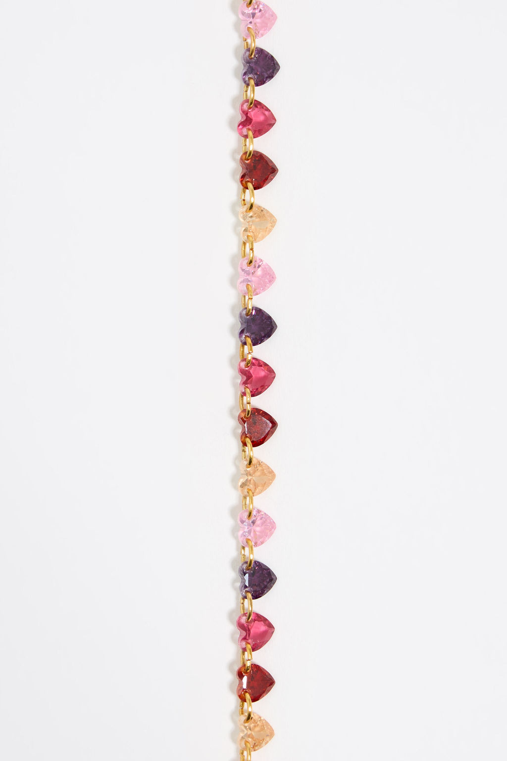 Multicolor hearts and crystals necklace