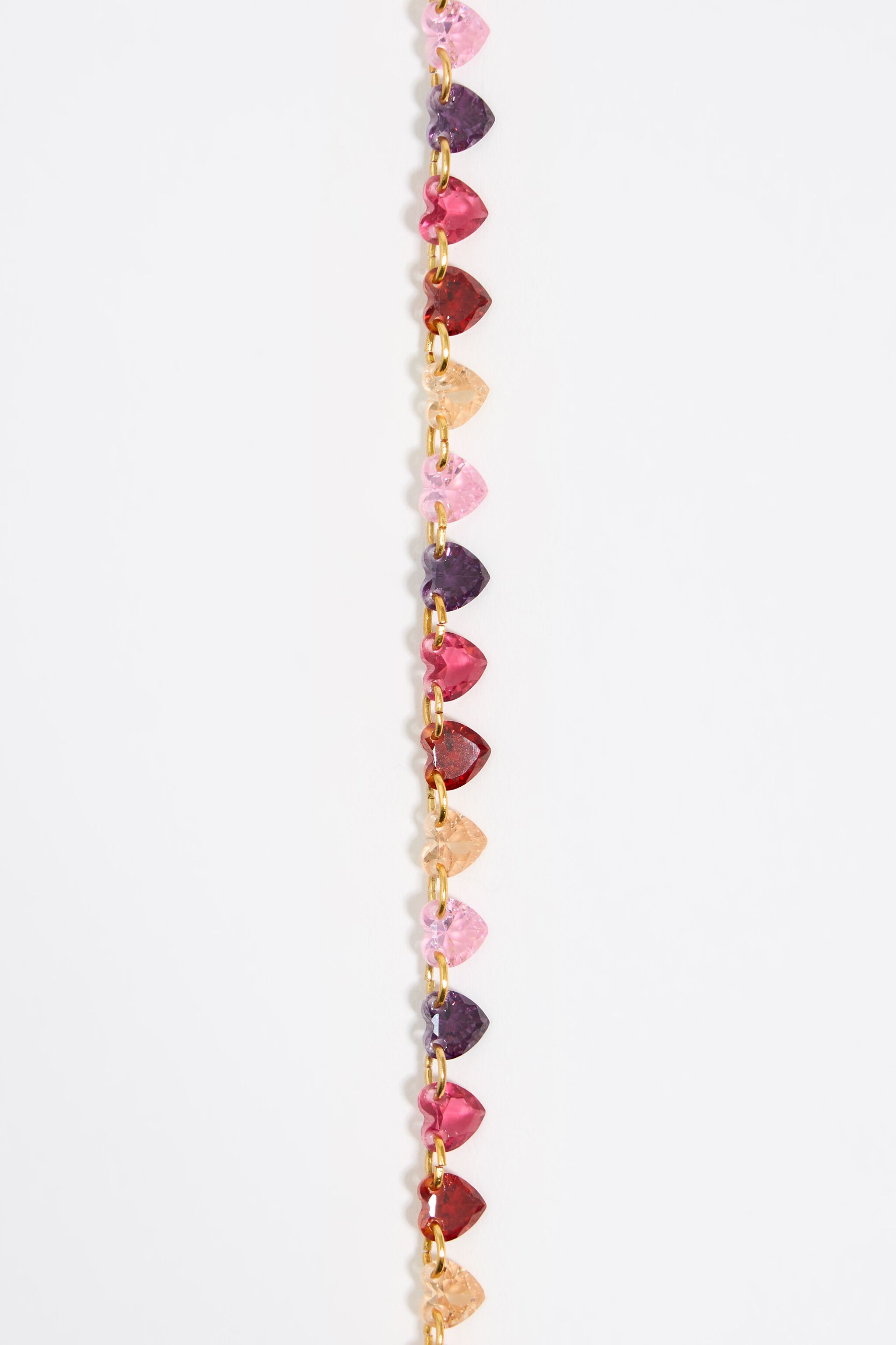 Multicolor hearts and crystals necklace