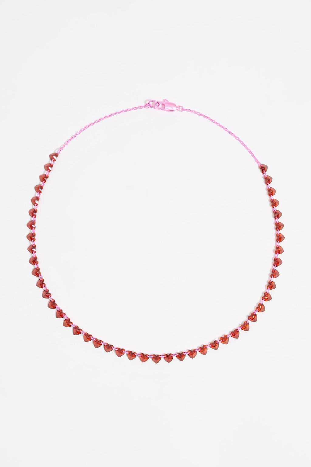 Pink hearts and crystals necklace