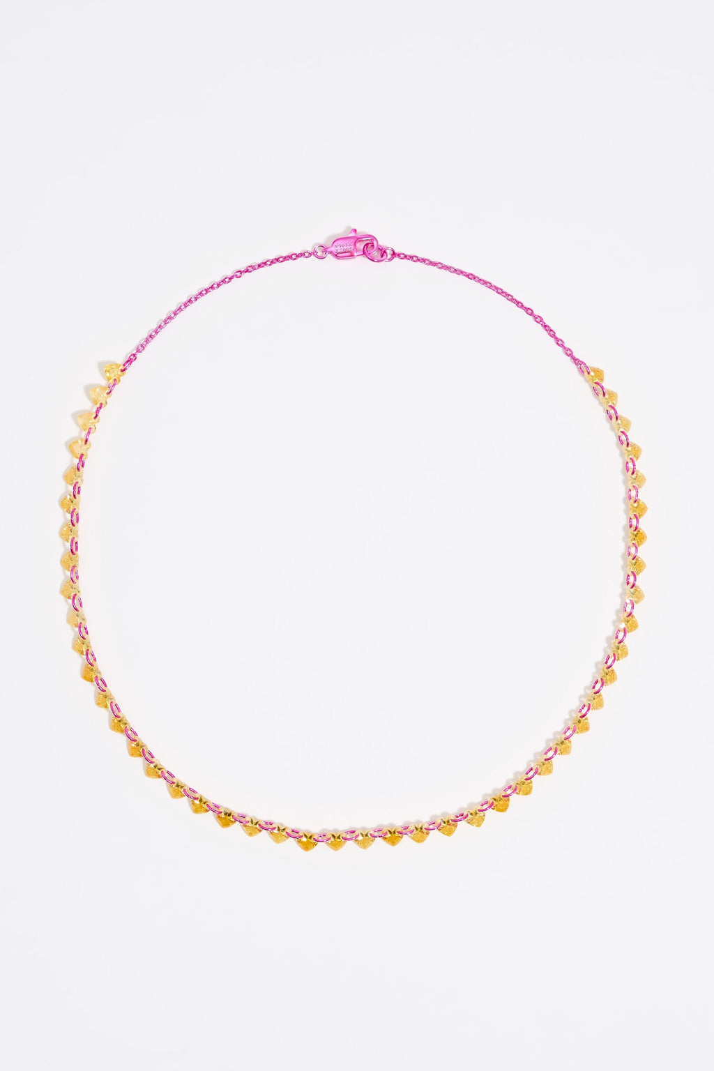 Yellow hearts and crystals necklace