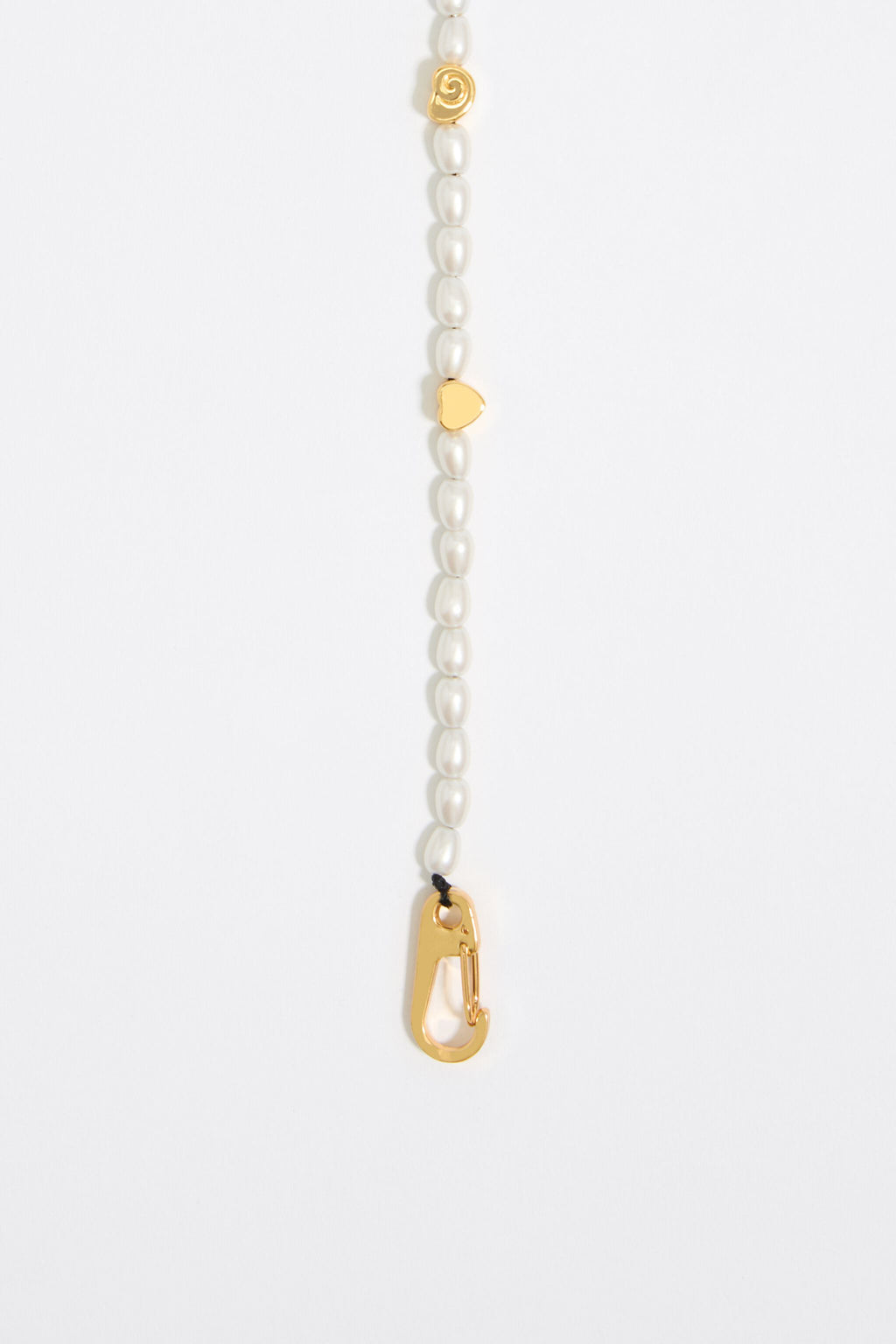 Gold marine motifs and pearl necklace