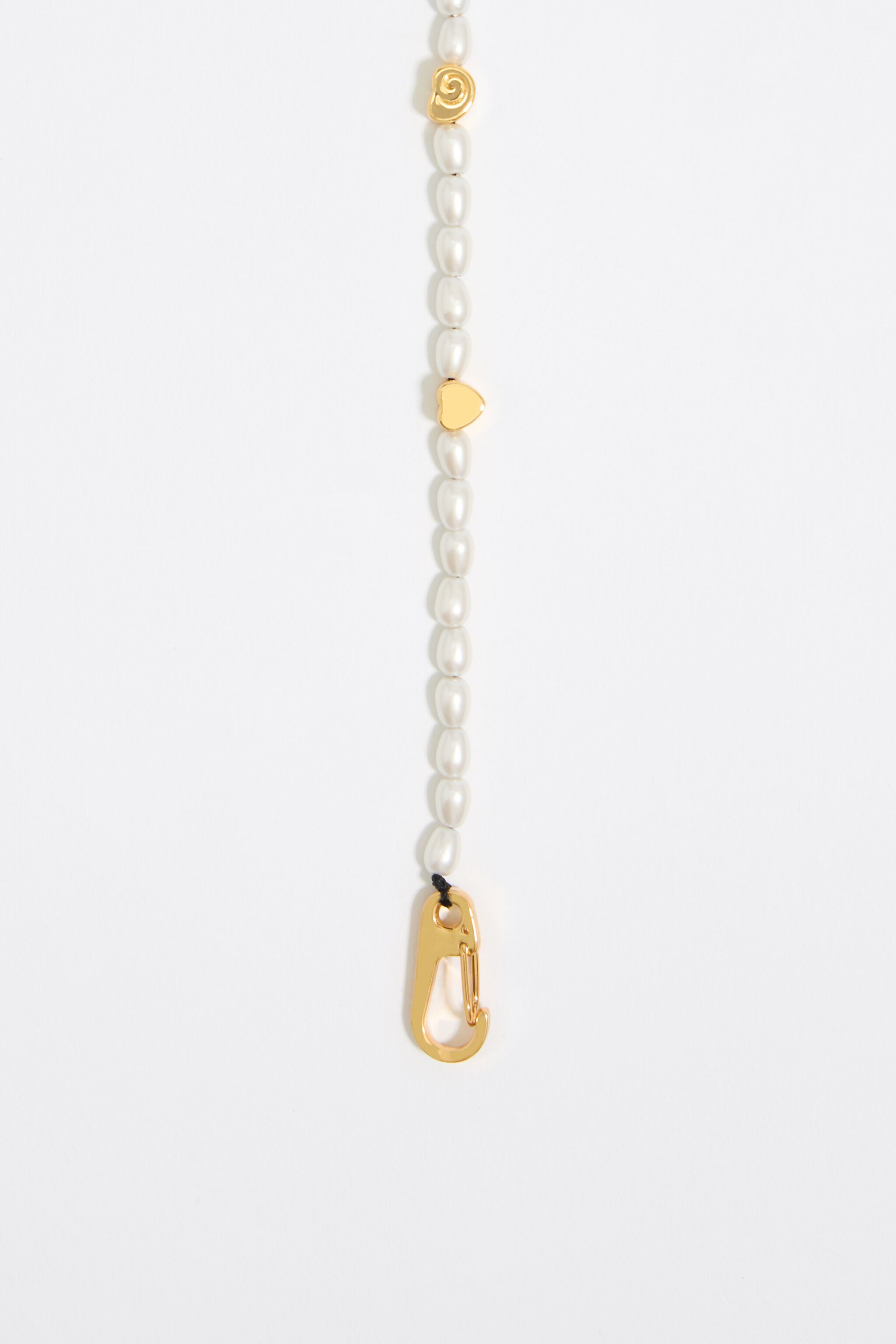 Gold marine motifs and pearl necklace