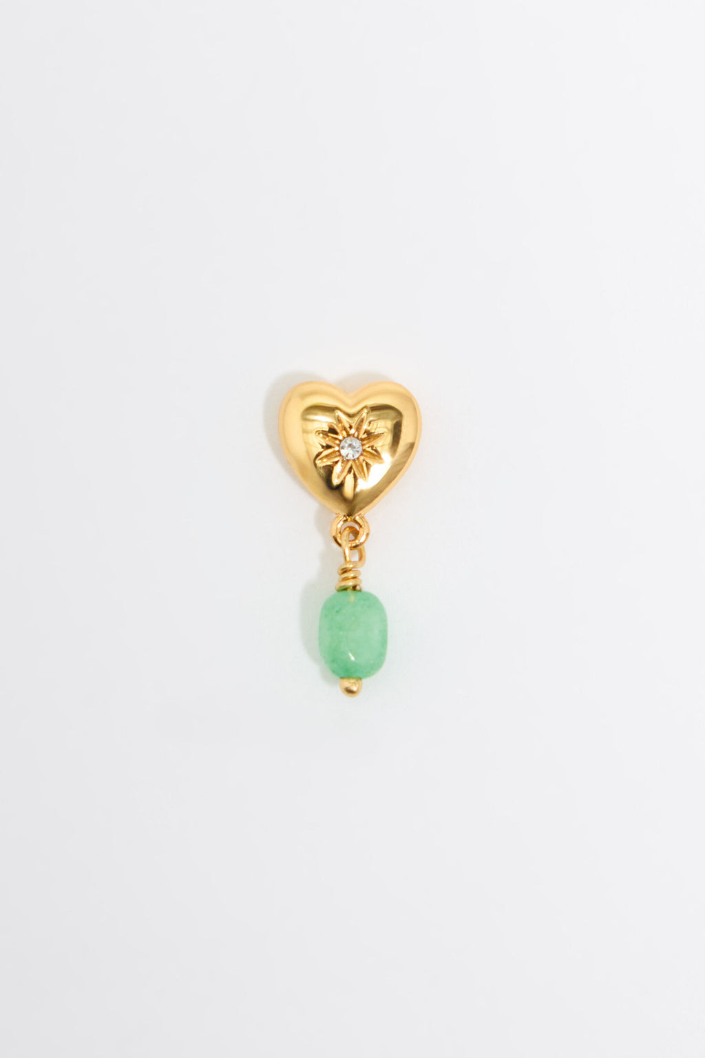 Heart and stone earrings