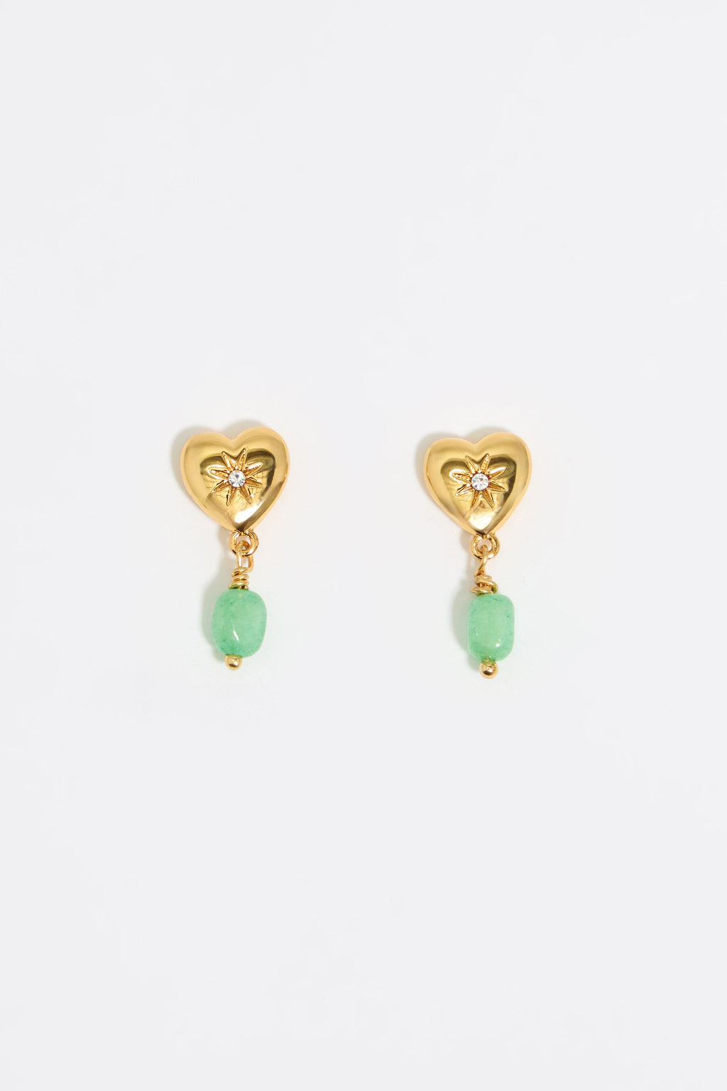 Heart and stone earrings