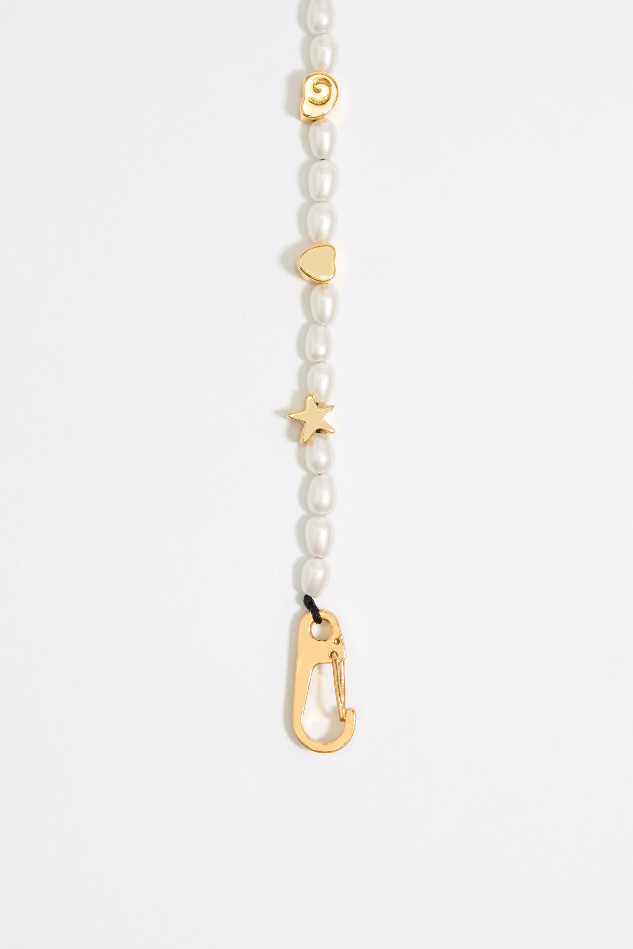 Gold marine motifs and pearl bracelet