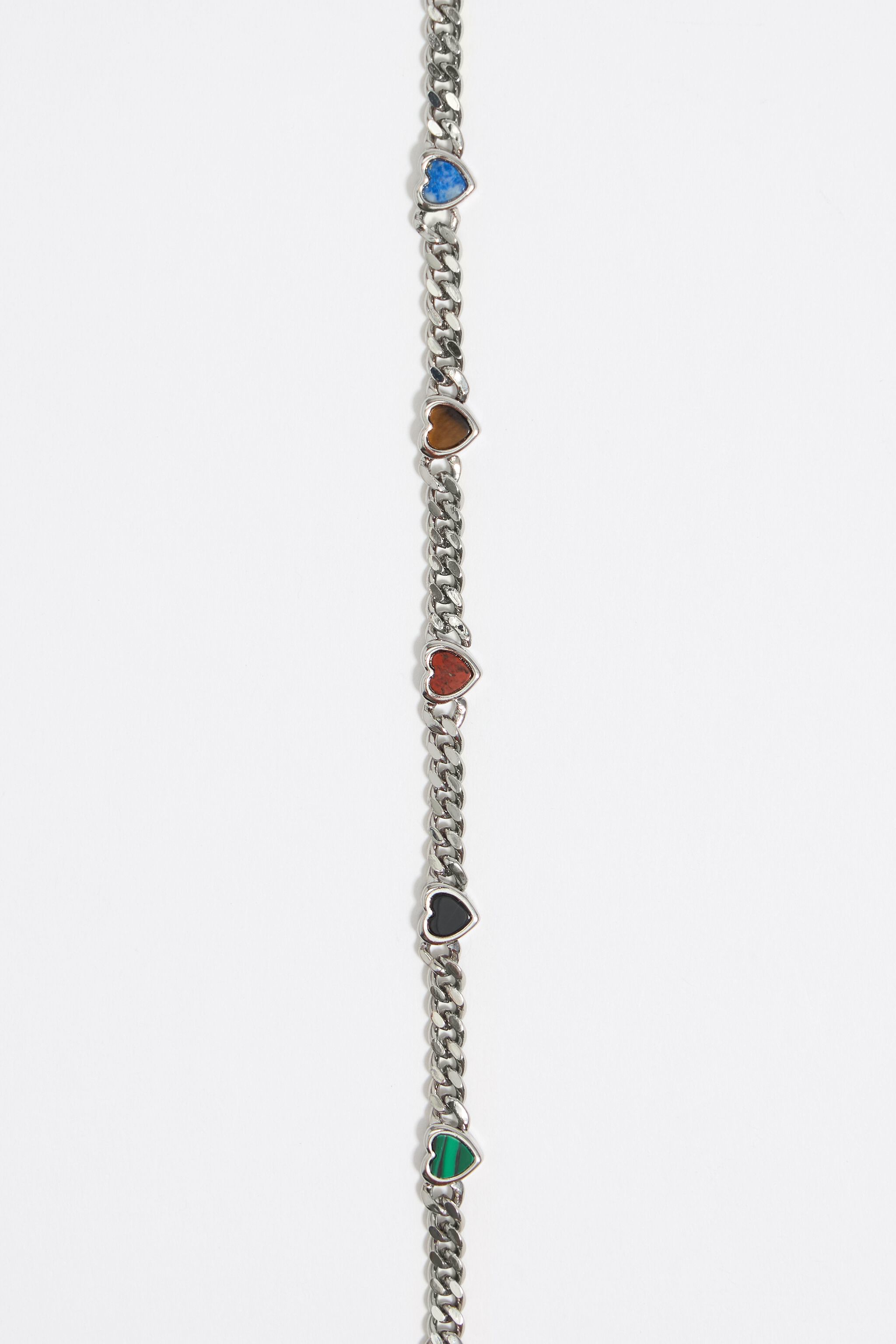 Multicolor heart chain bracelet