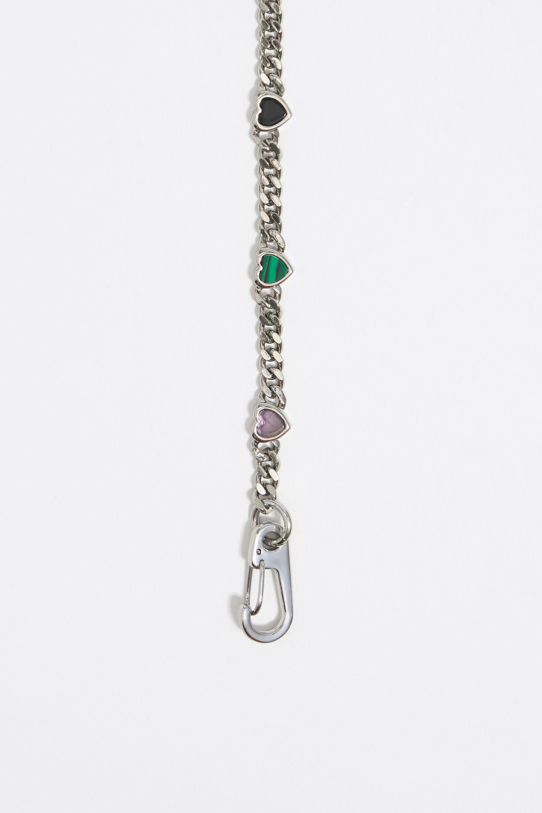 Multicolor heart chain bracelet
