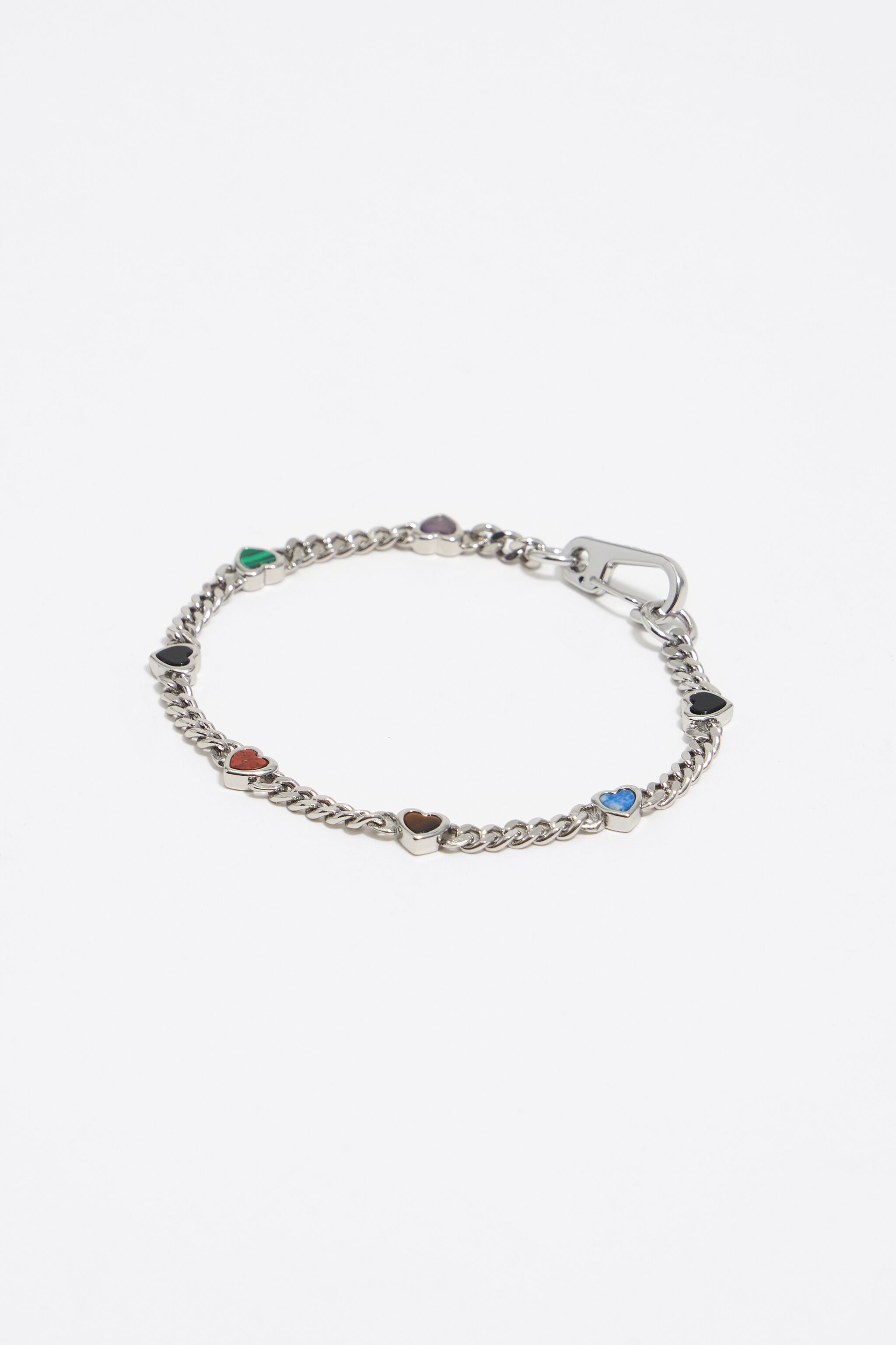 Multicolor heart chain bracelet