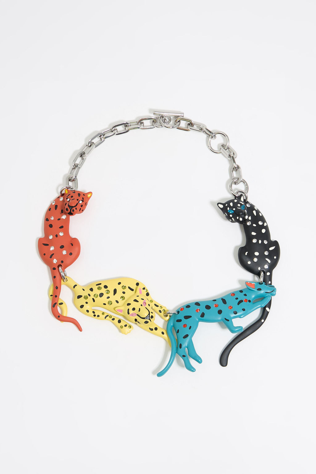 Silver panthers necklace