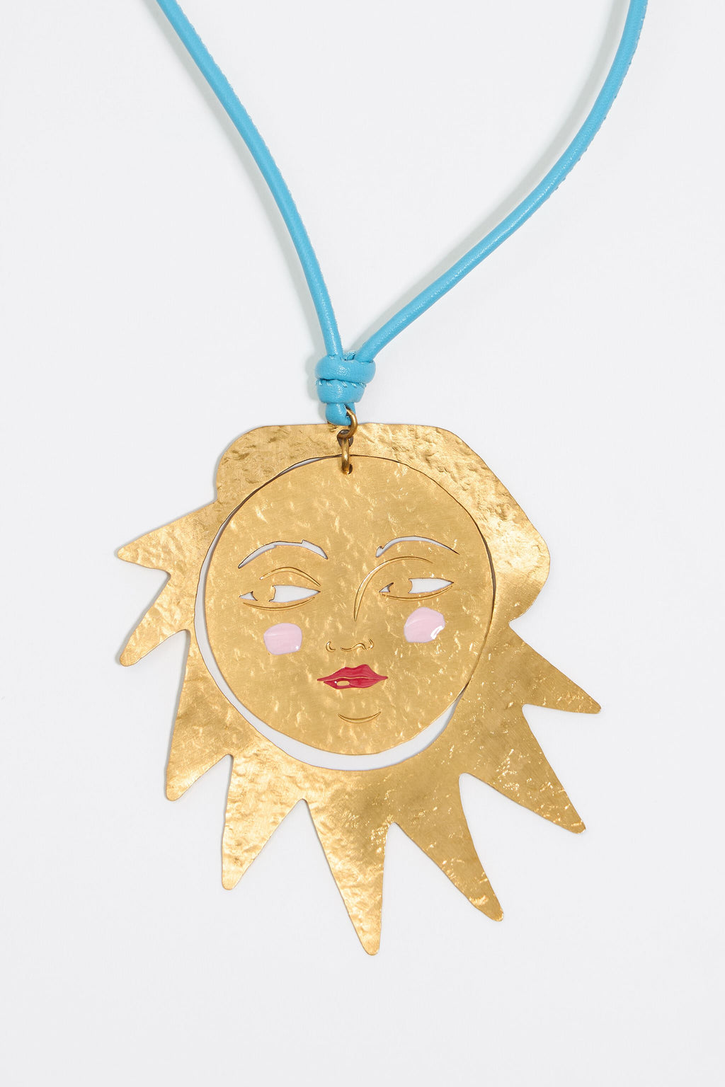 Sun blue cord necklace