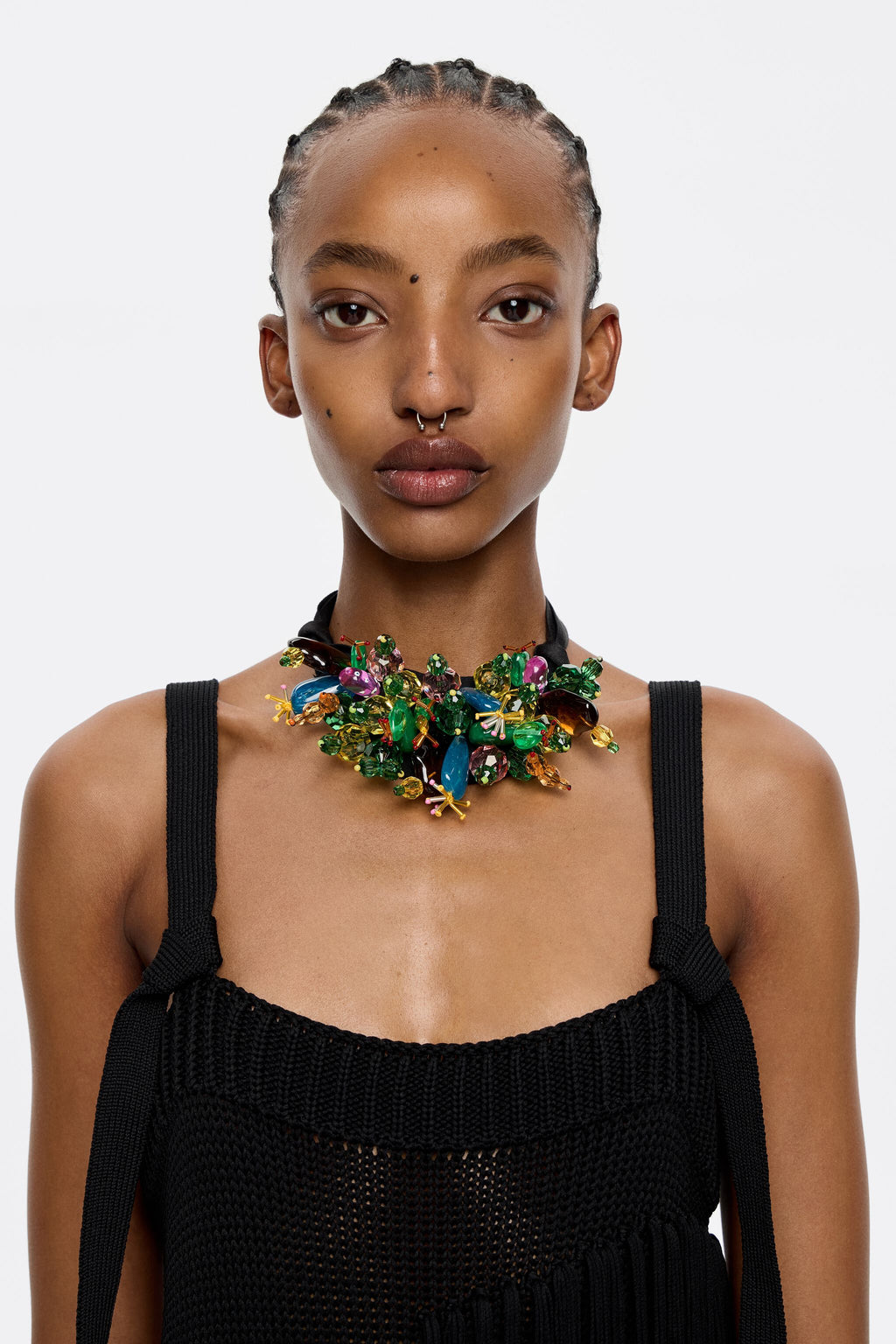 Resin cactus and beads necklace