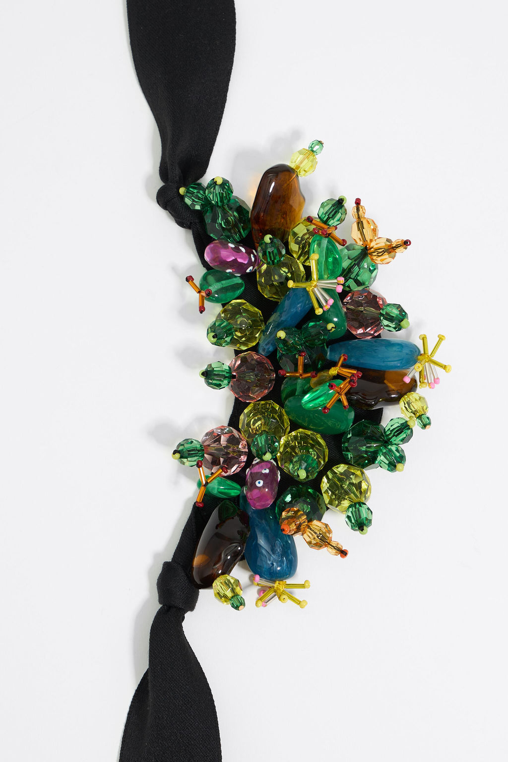 Resin cactus and beads necklace