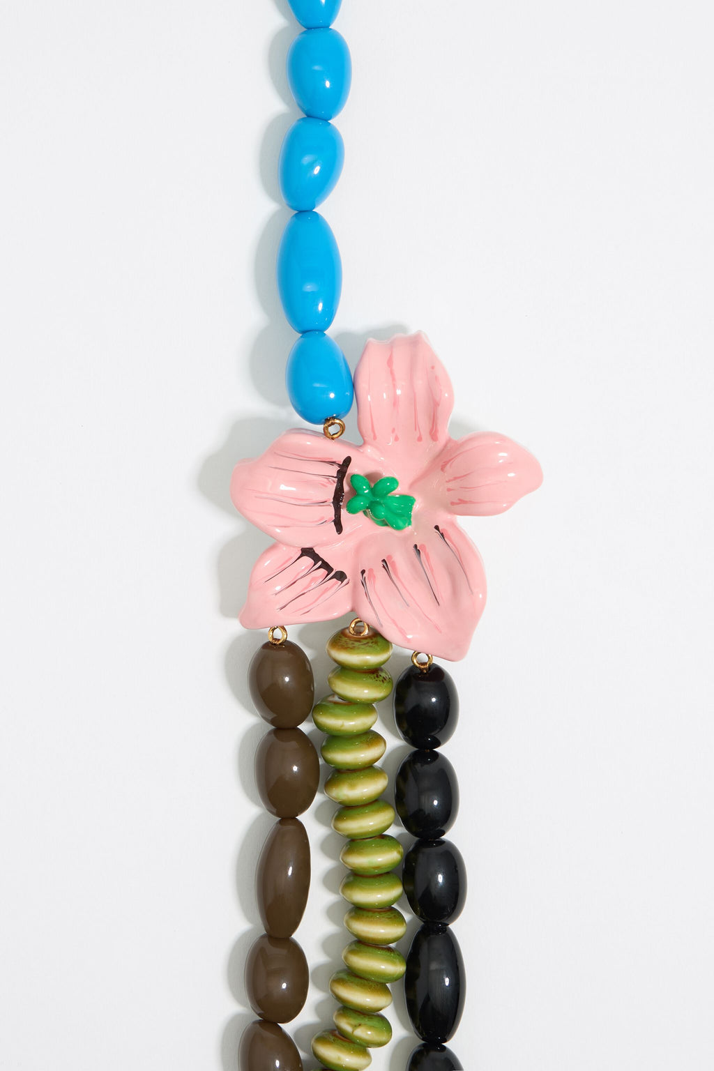 Flower and ceramic bead necklace