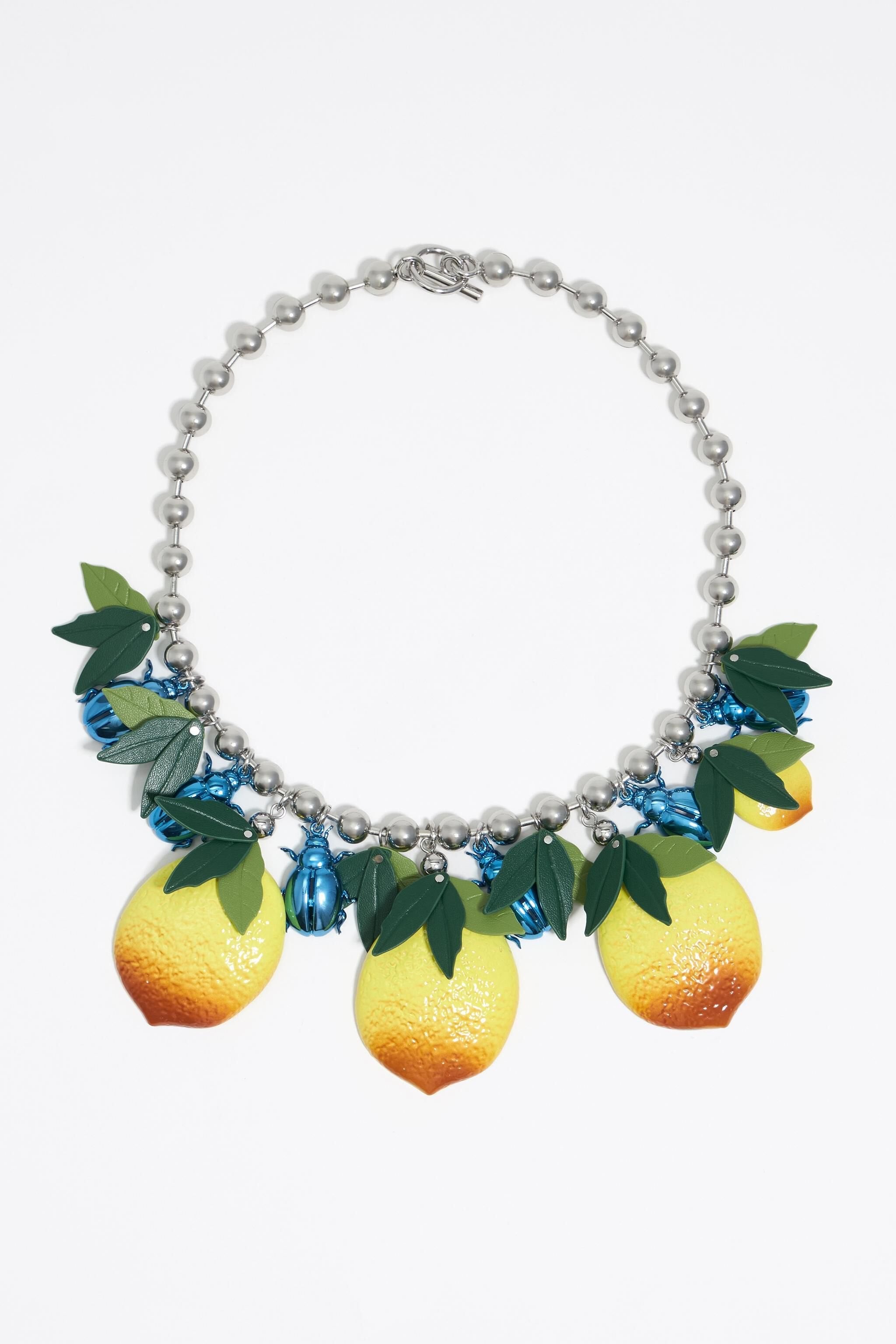 Blue beetles and lemons necklace